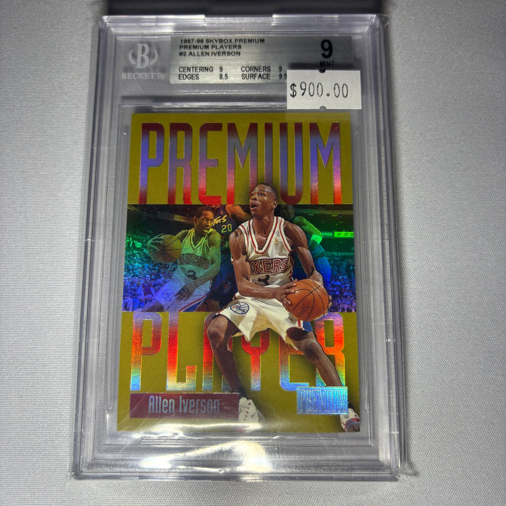 Allen Iverson #2 Premium Player 1997-98 Skybox Premium Beckett 9