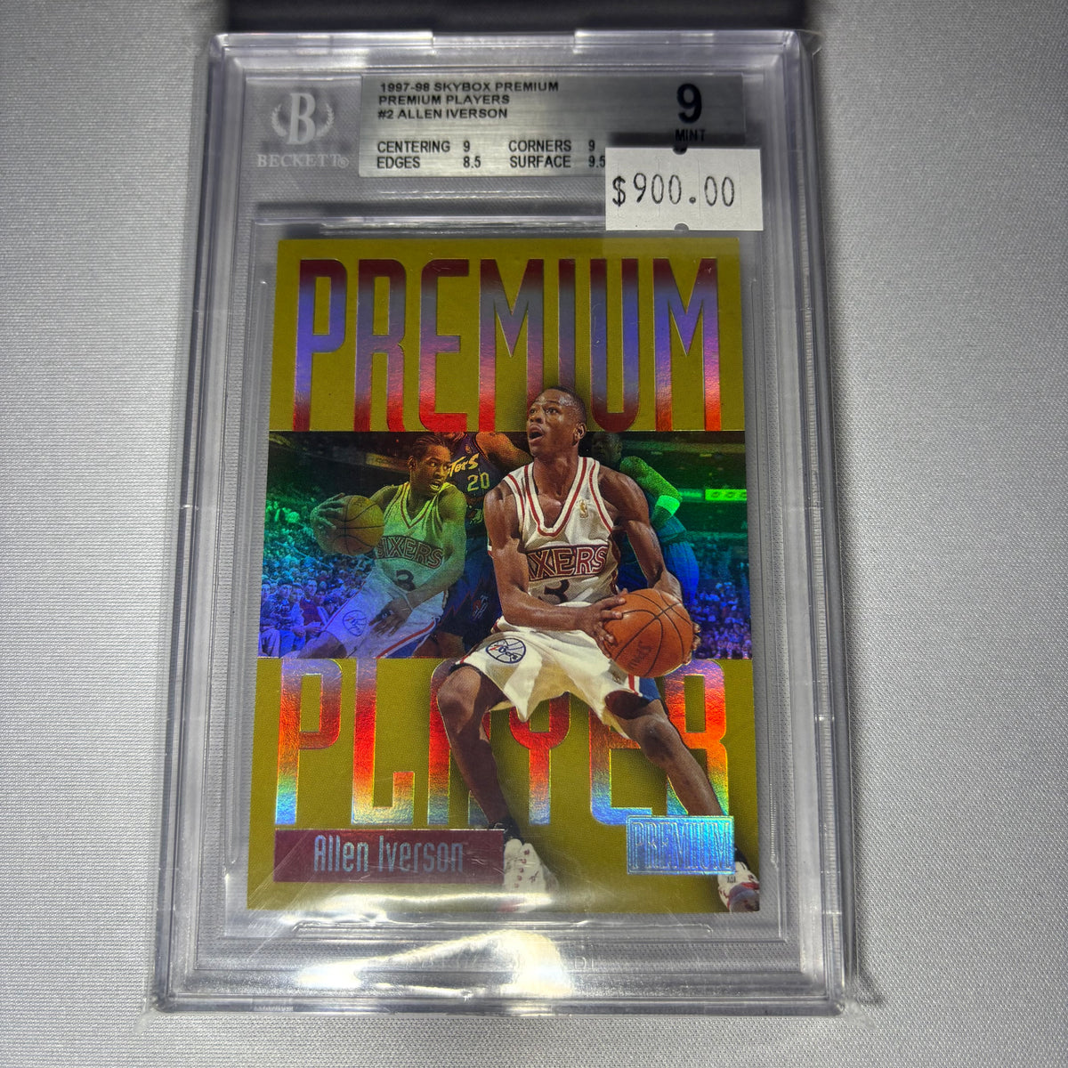 Allen Iverson #2 Premium Player 1997-98 Skybox Premium Beckett 9