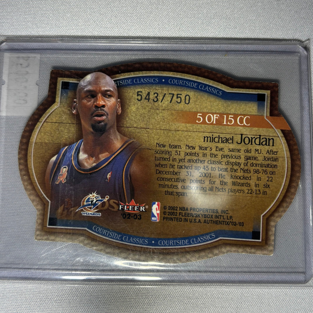 Michael Jordan 2002 Fleer Courtside Classics /750