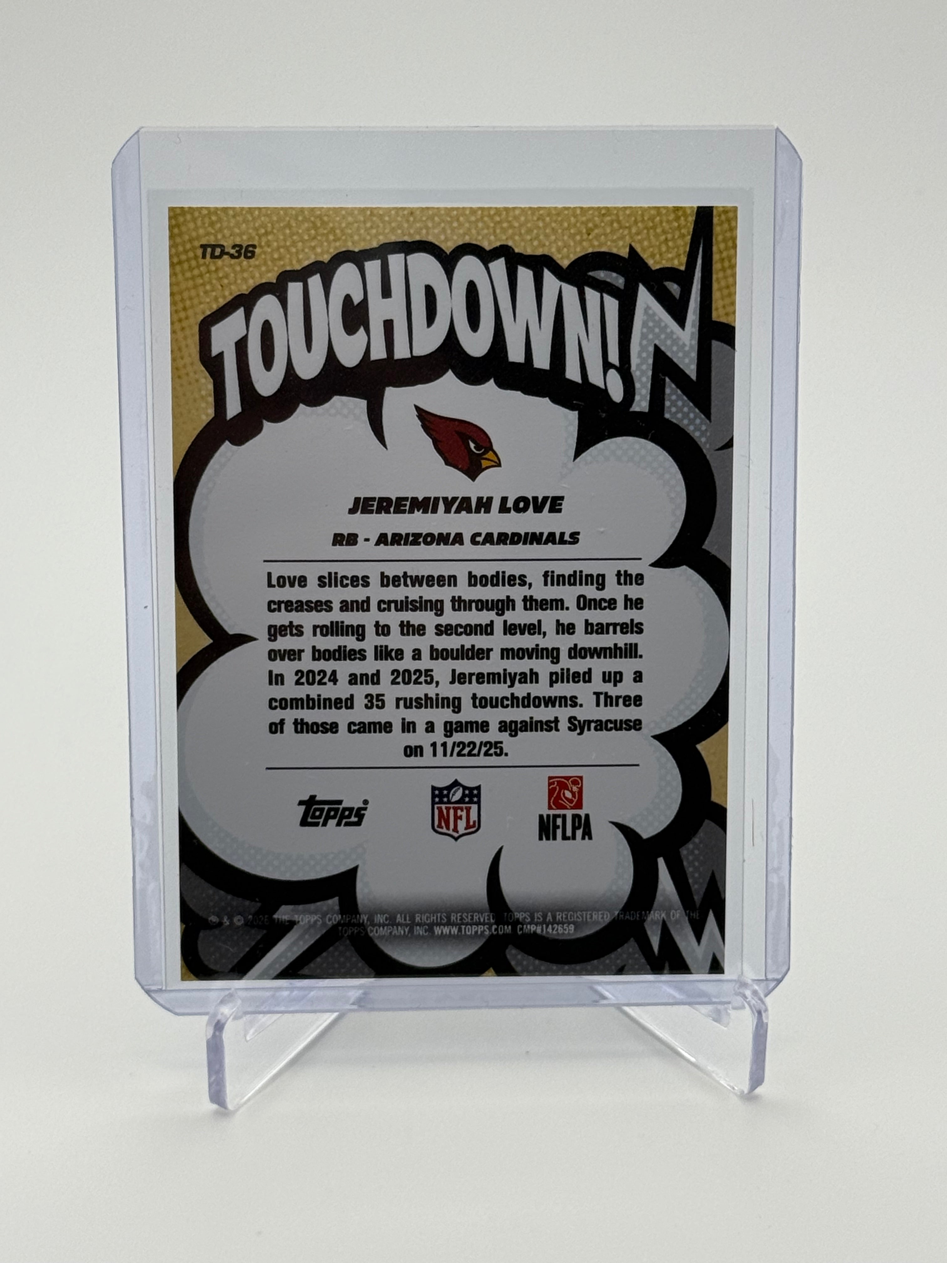 2026 Topps Flagship Jeremiah Love Touchdown Rookie Card
