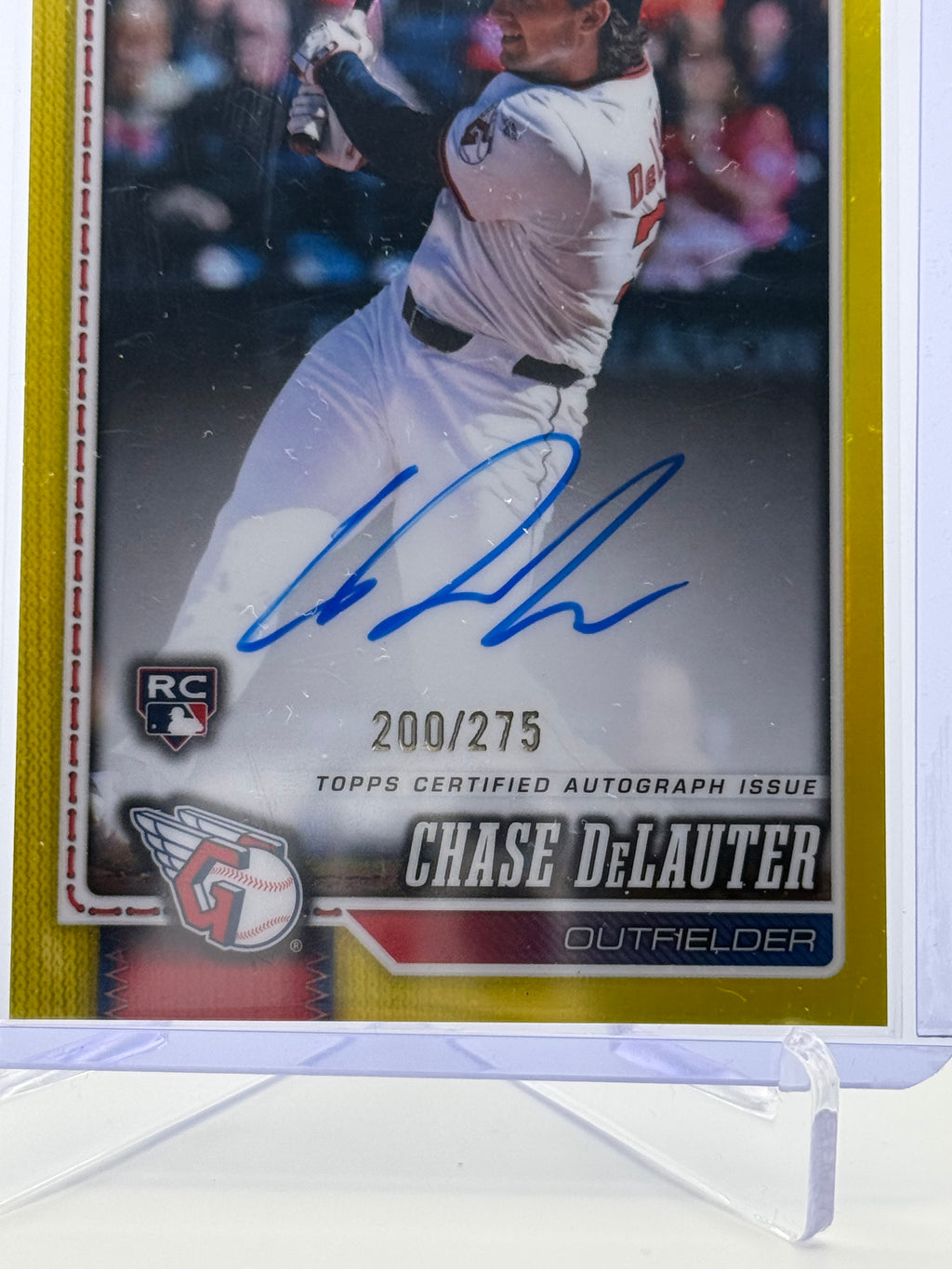 Chase DeLauter 2026 Topps Chrome Baseball Autographed Card /275