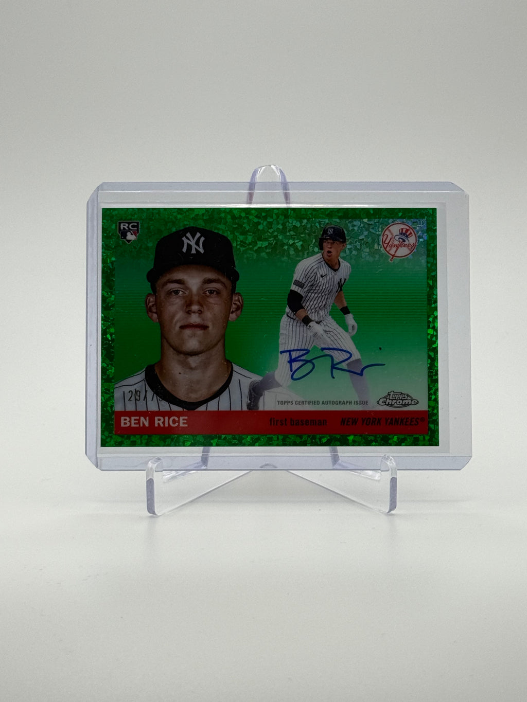 Ben Rice 2026 Topps Chrome Platinum Baseball Autographed Card /75