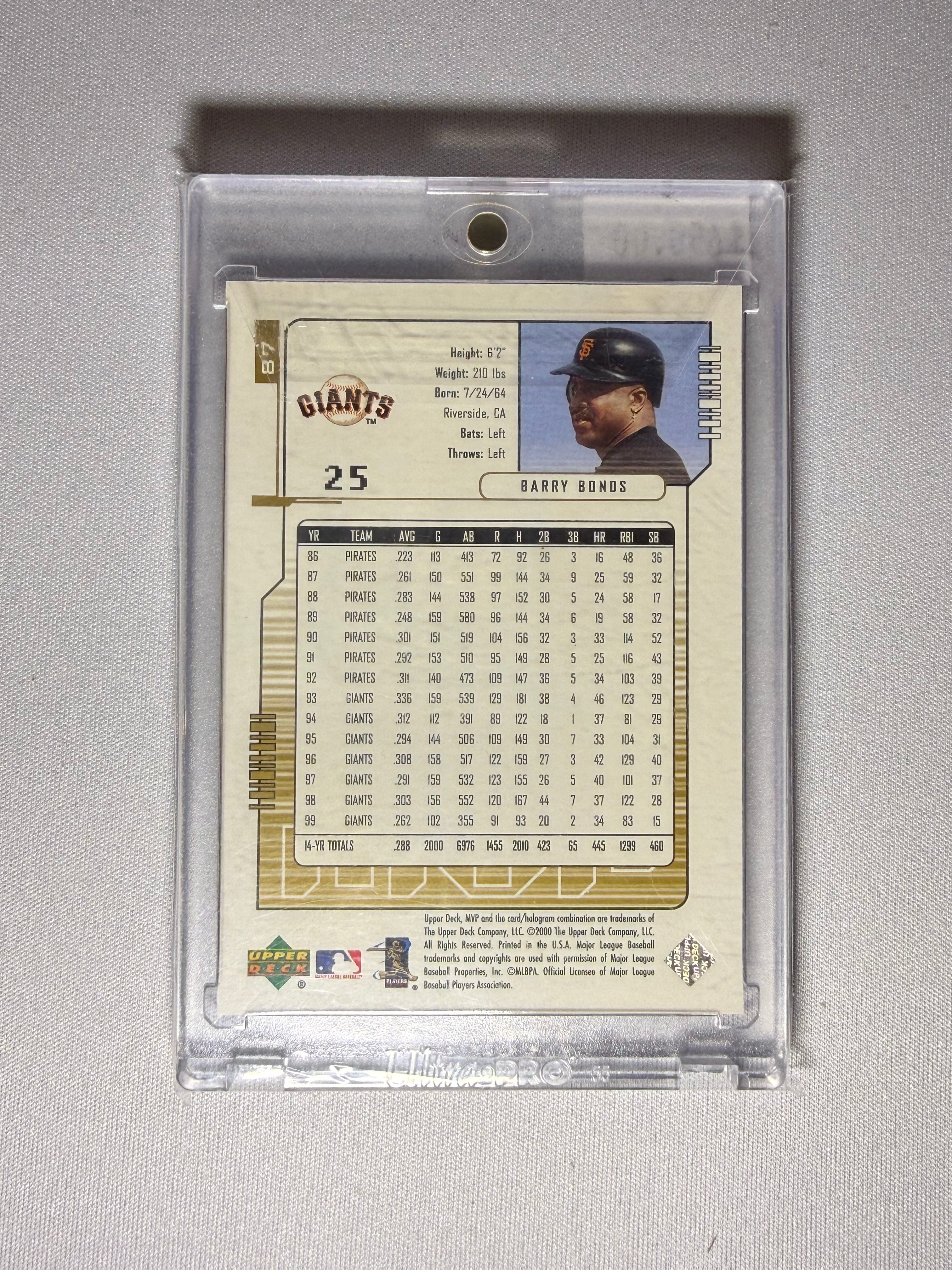Barry Bonds Upper Deck MVP 2000 /50