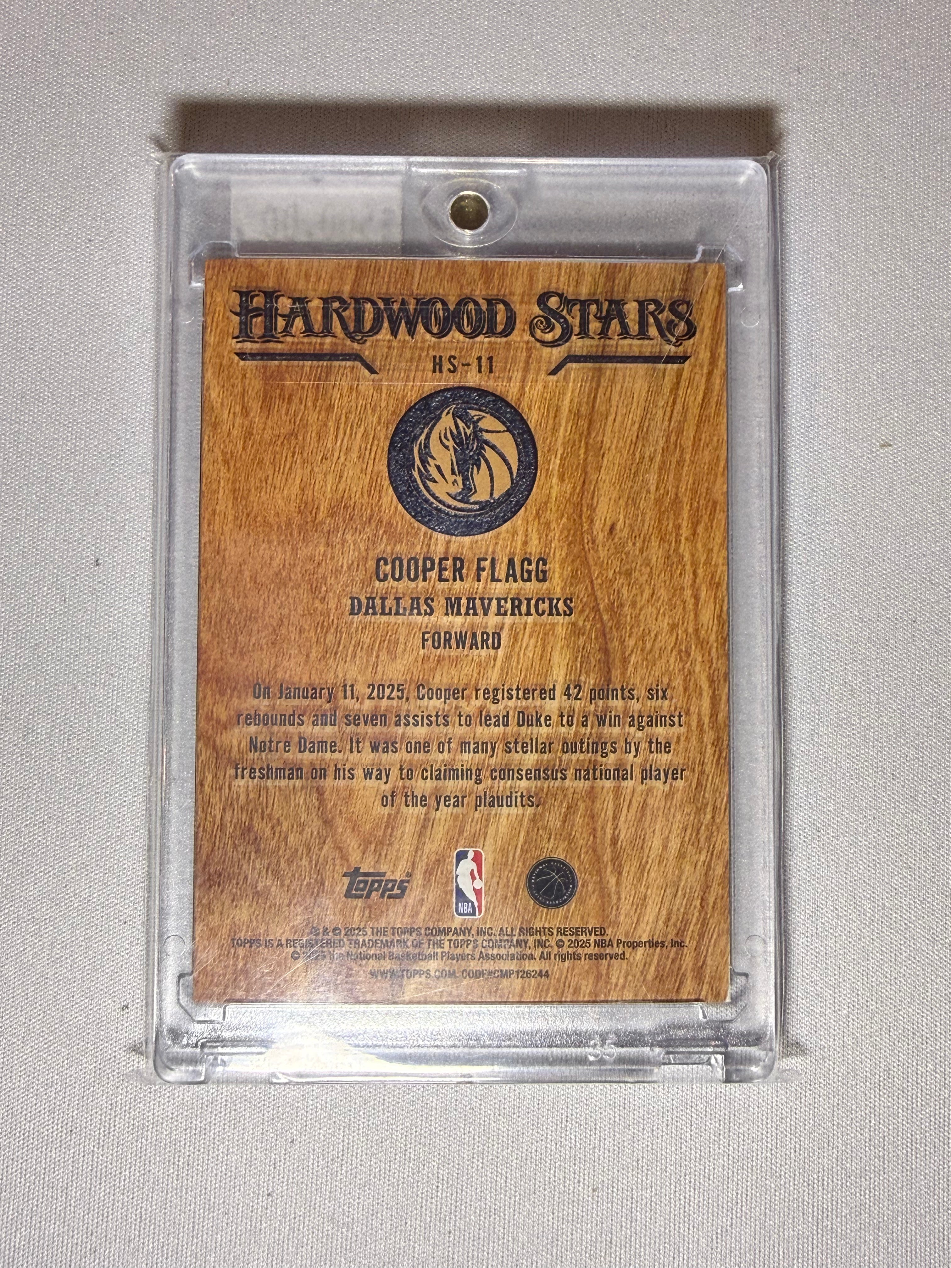 Cooper Flagg Hardwood Stars Topps Rookie Card