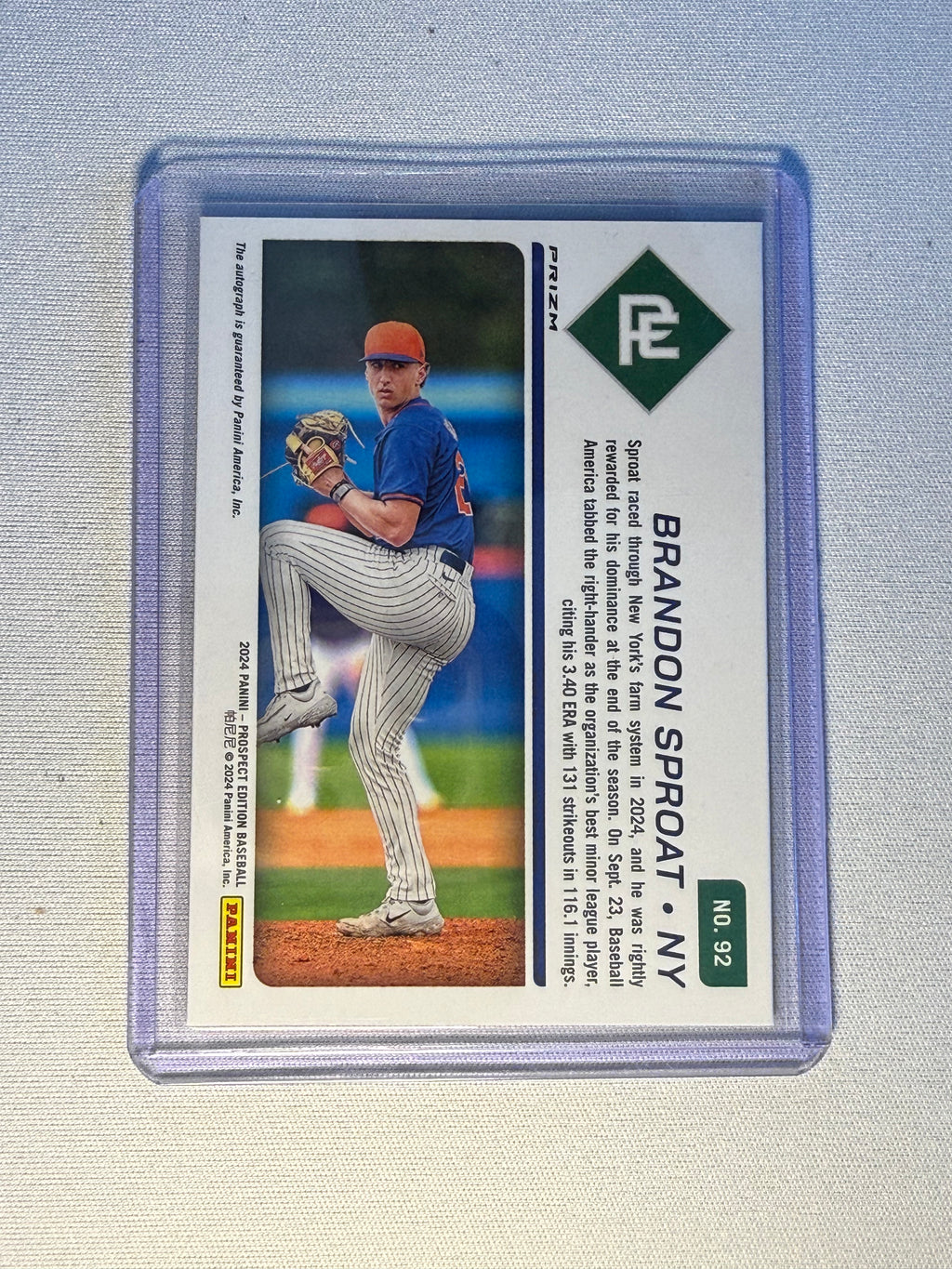 Brandon Sproat Panini Prospect Ticket Autographed Card