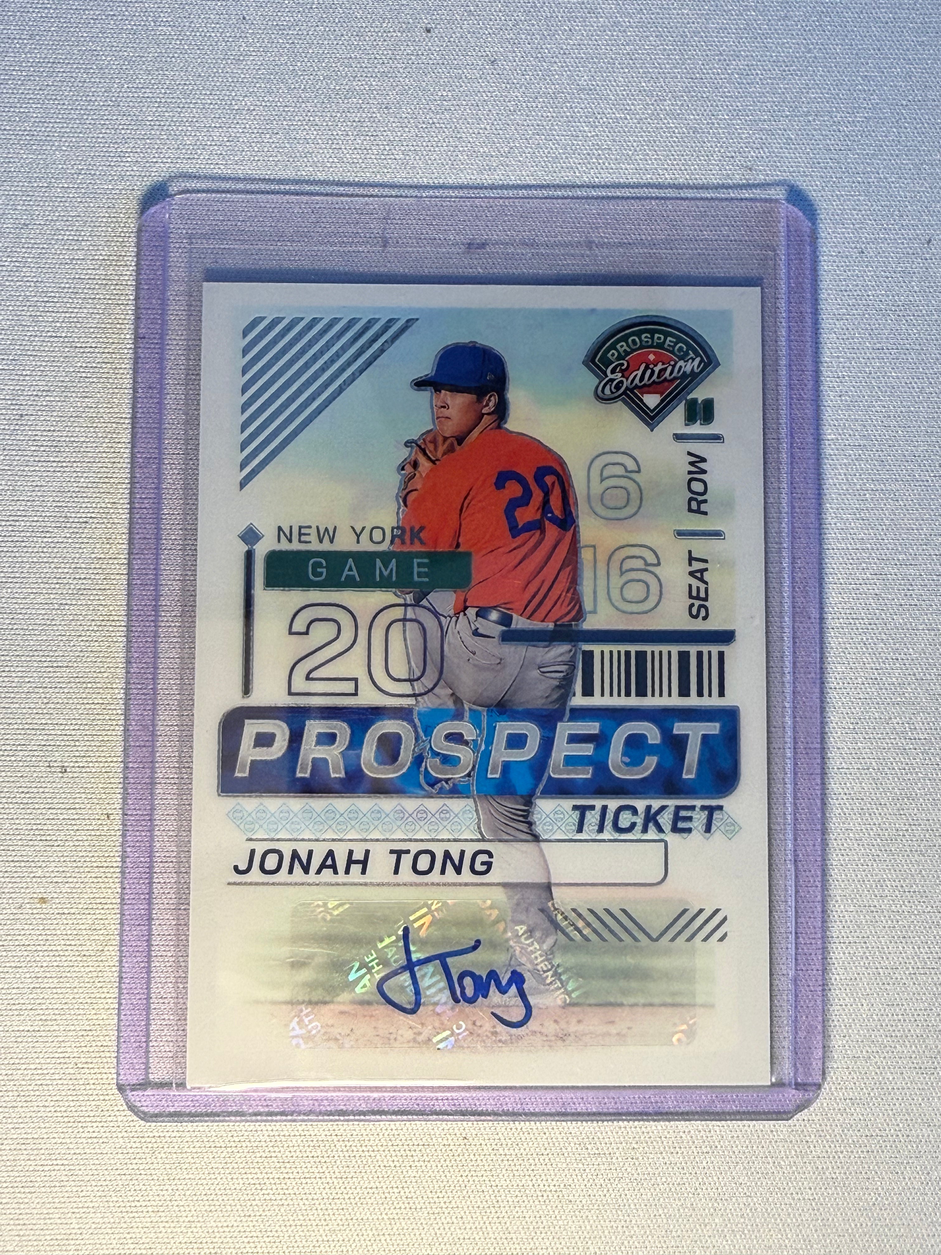 Jonah Tong Panini Prospect Ticket Autographed Card