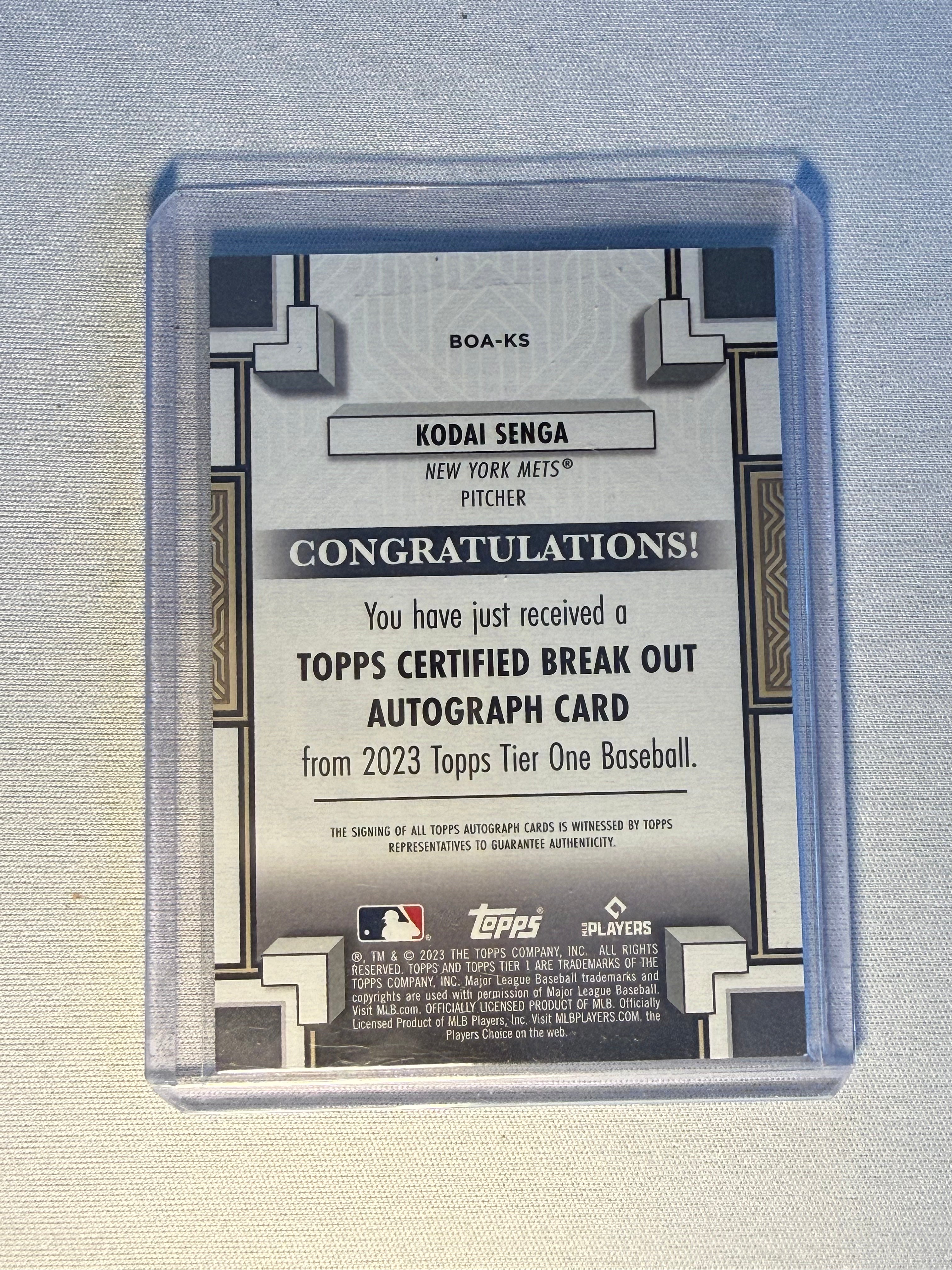 Kodai Senga Topps Break Out Autographed Card /249