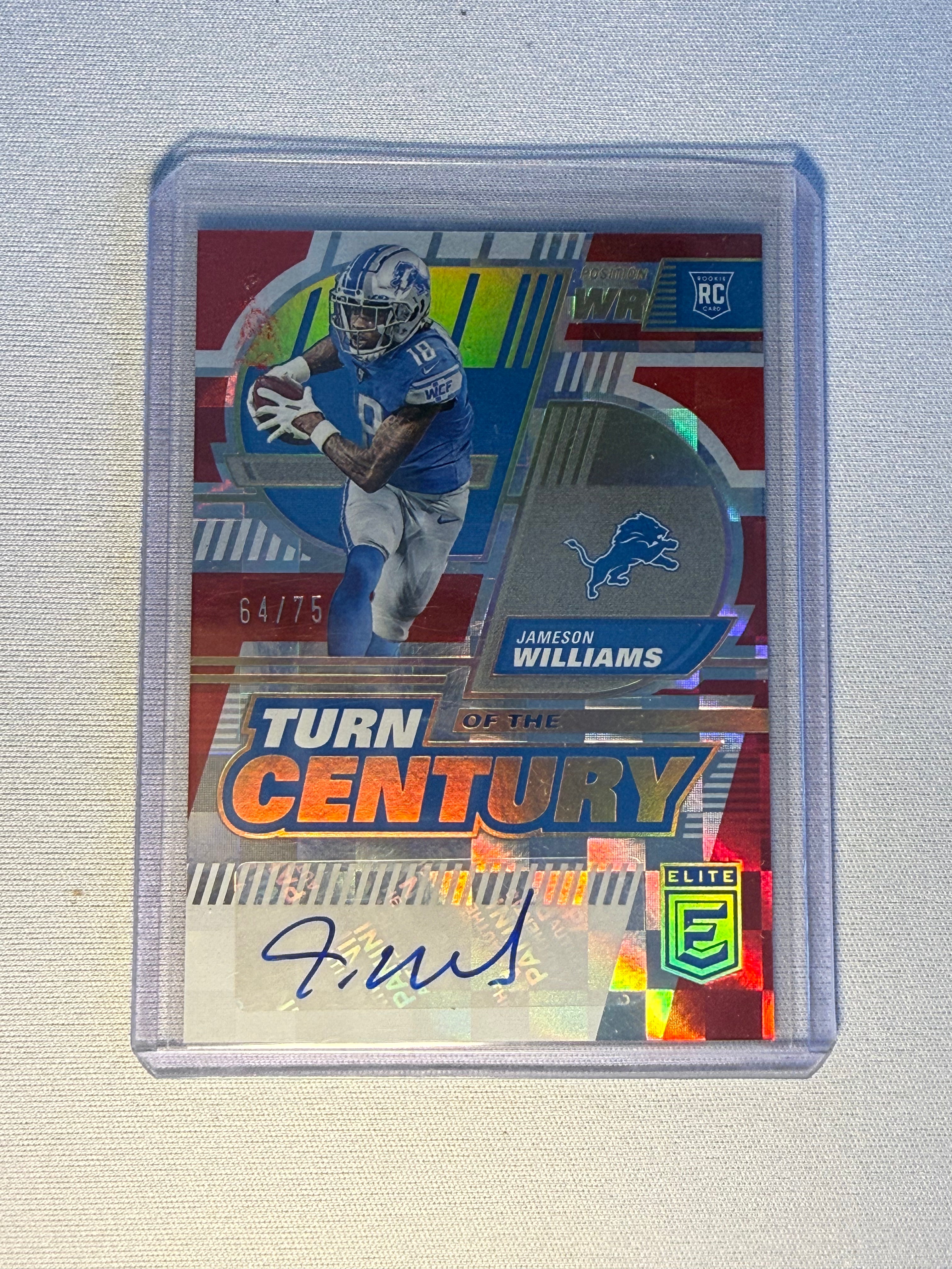 Jameson Williams Turn of the Century Autographed Rookie Card /75