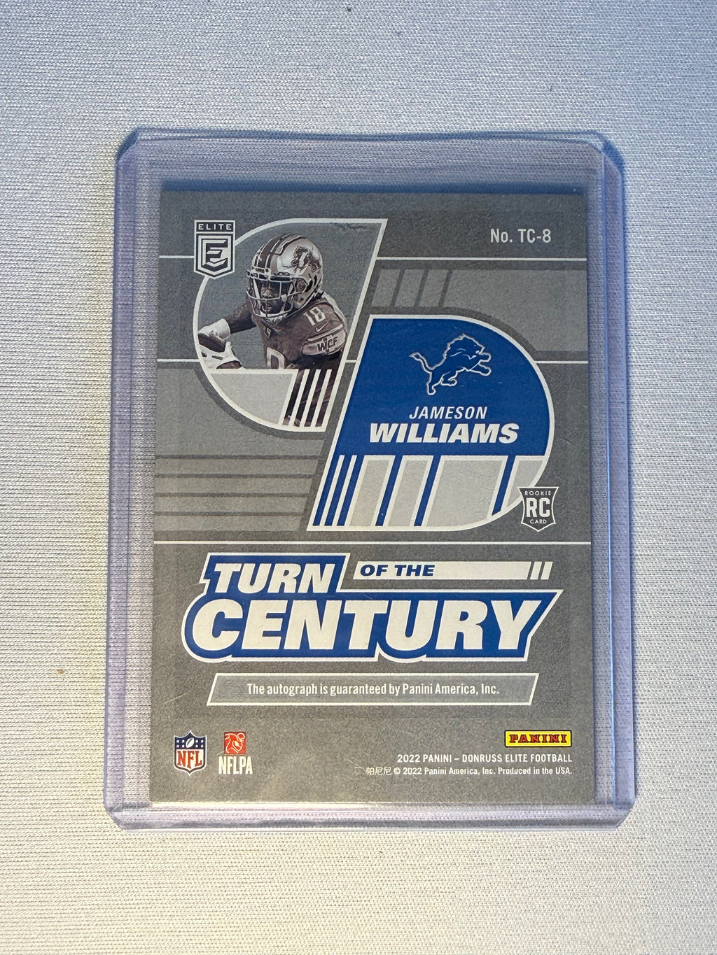 Jameson Williams Turn of the Century Autographed Rookie Card /75