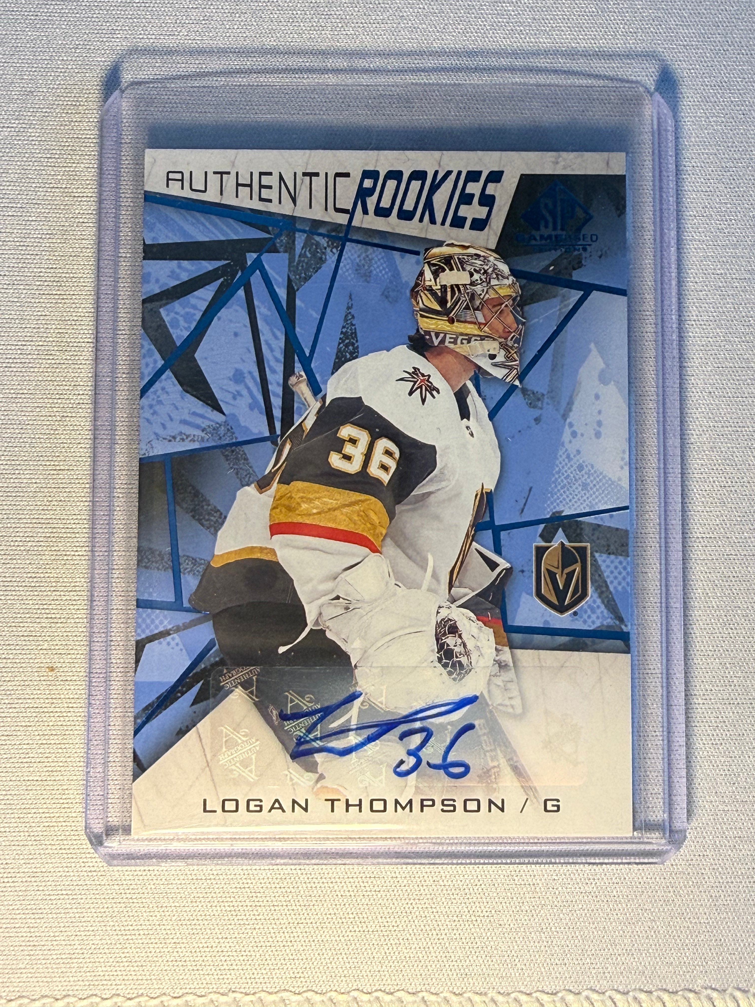 Logan Thompson Upper Deck Authentic Rookies Autographed Card