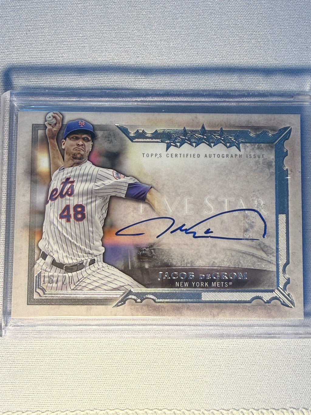 Jacob DeGrom Topps Five Star Autographed Card /20