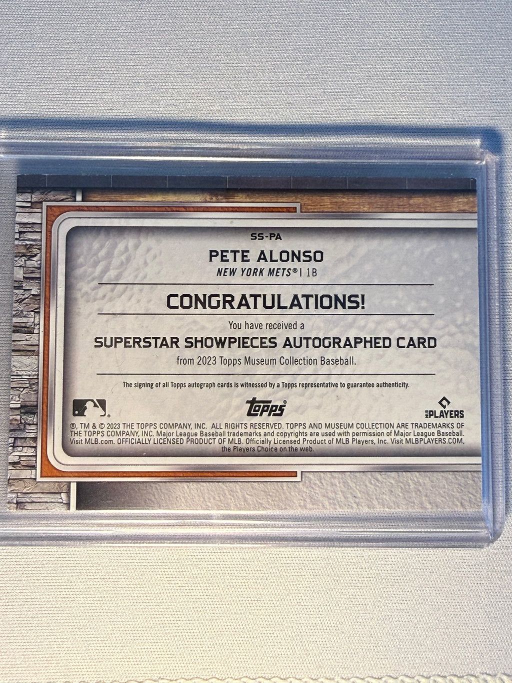 Pete Alonso Topps Superstar Showpiece Autographed Card /25