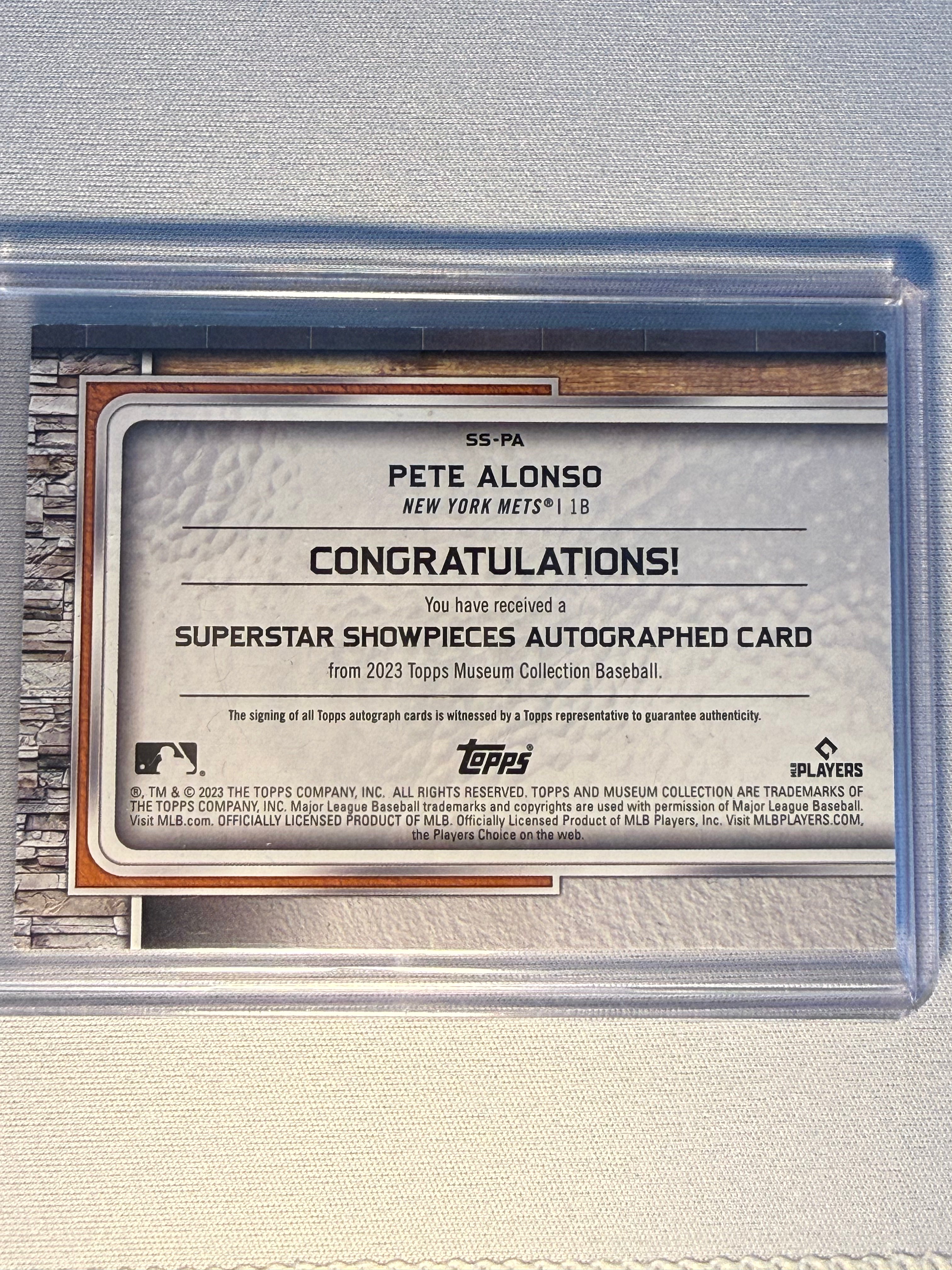 Pete Alonso Topps Superstar Showpiece Autographed Card /25