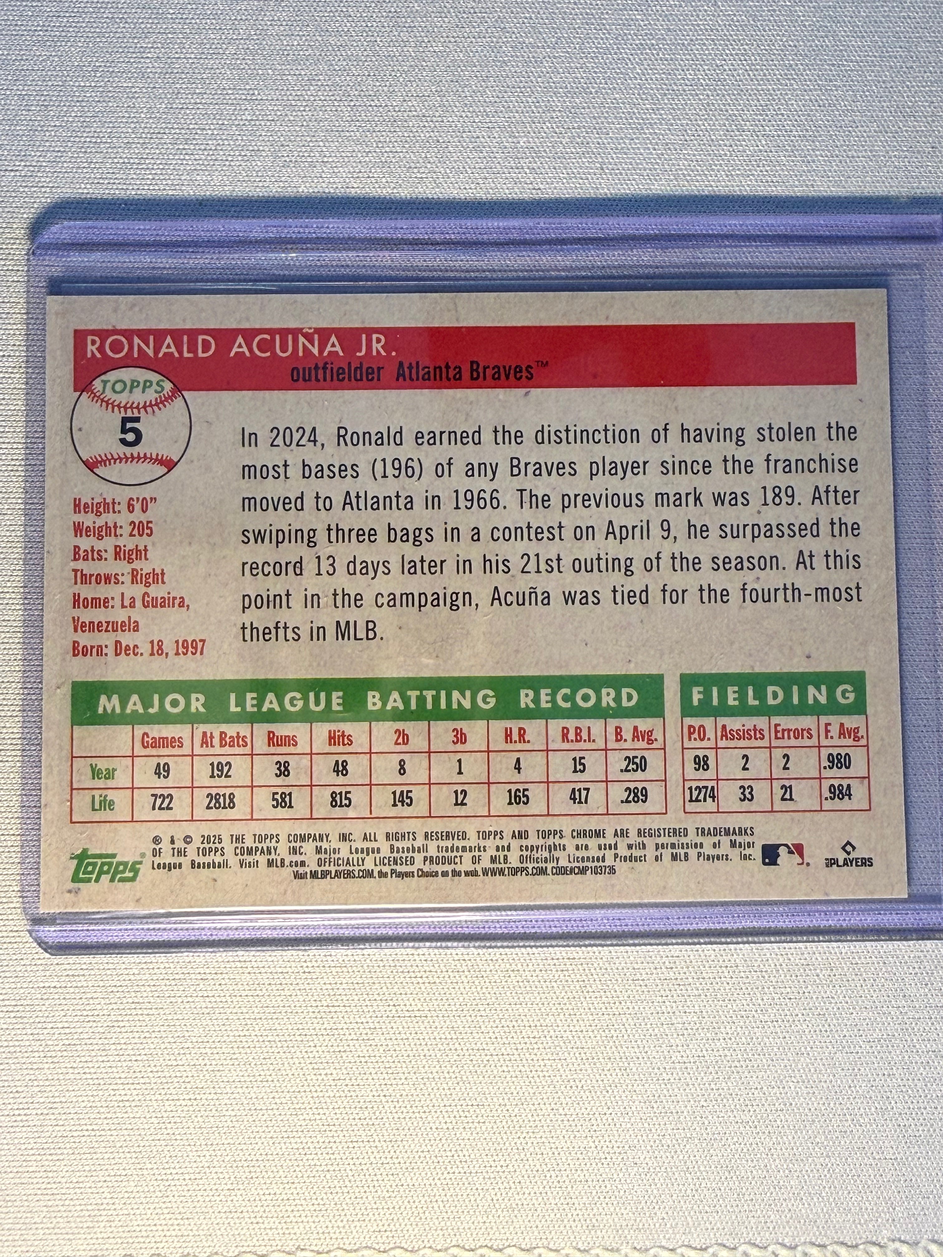 Ronald Acuña Jr. Topps Chrome /50