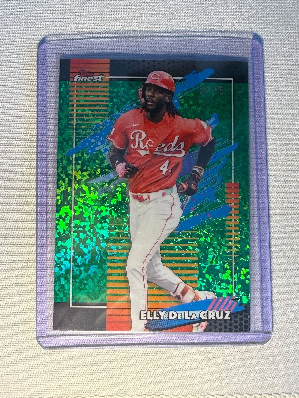 Elly De La Cruz Topps Finest Green Shimmer Refractor