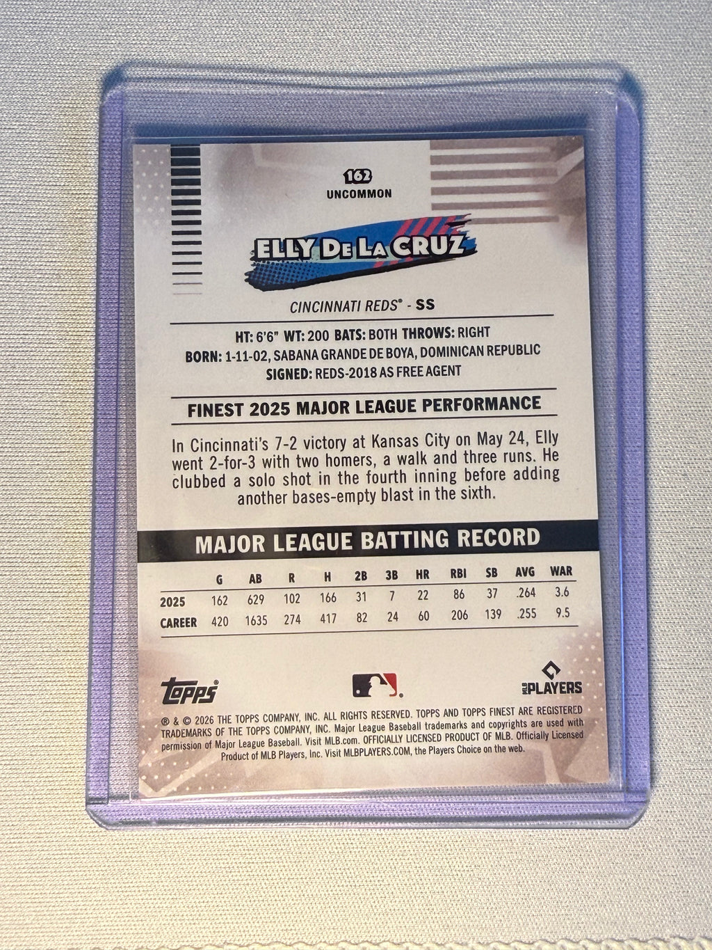 Elly De La Cruz Topps Finest Green Shimmer Refractor