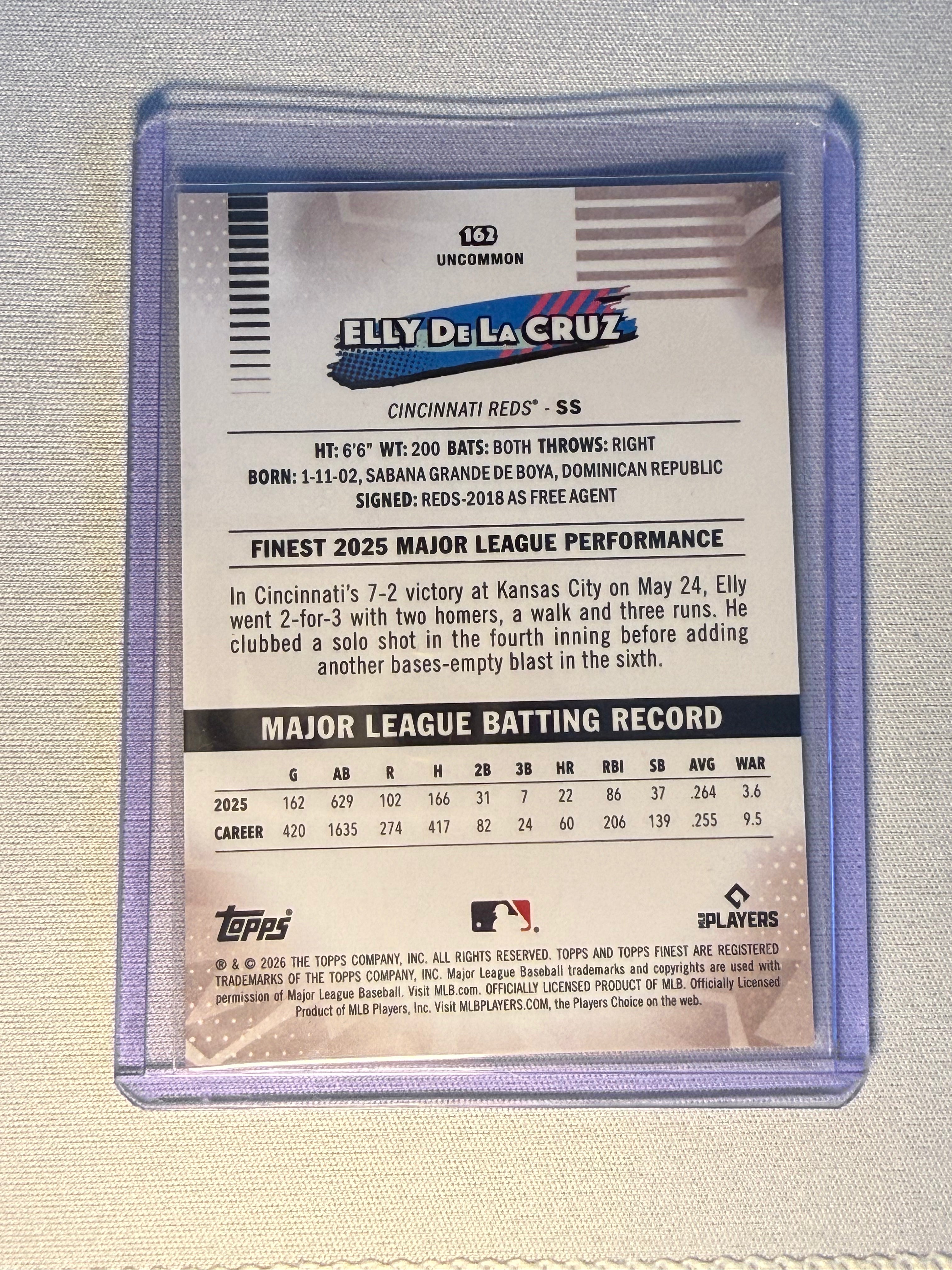 Elly De La Cruz Topps Finest Green Shimmer Refractor