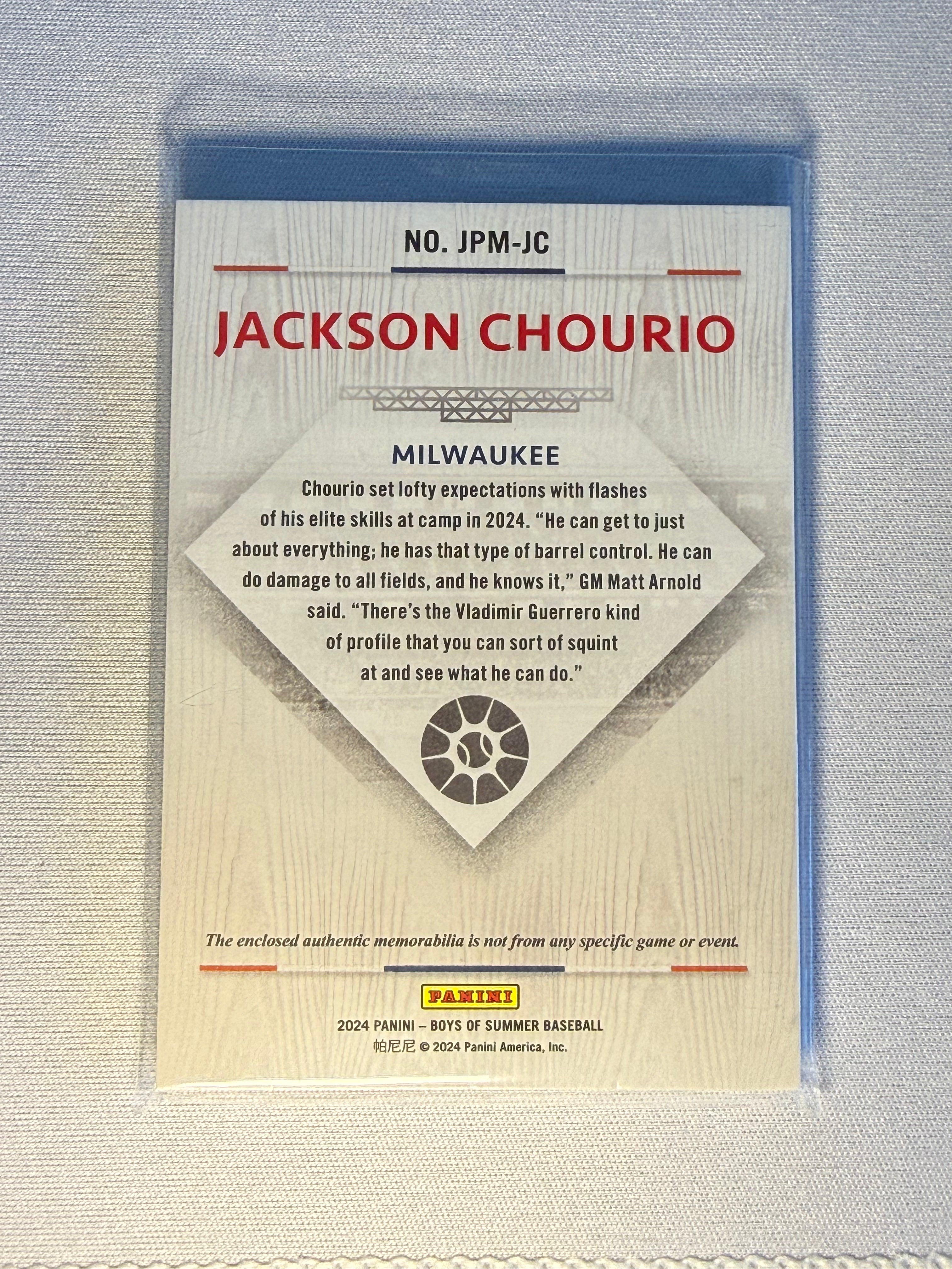 Jackson Chourio Boys of Summer Jersey Card /49