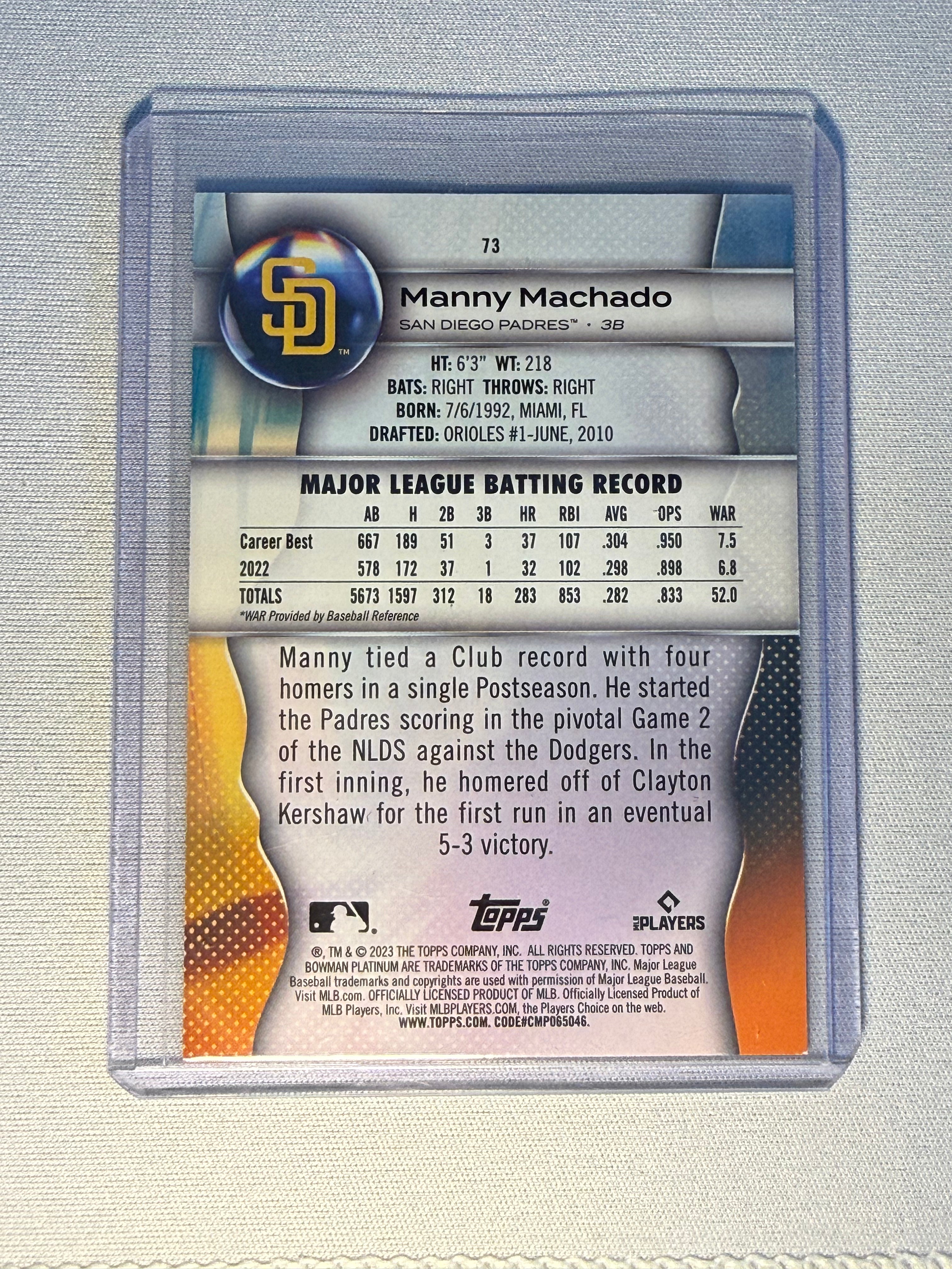 Manny Machado Topps Bowman