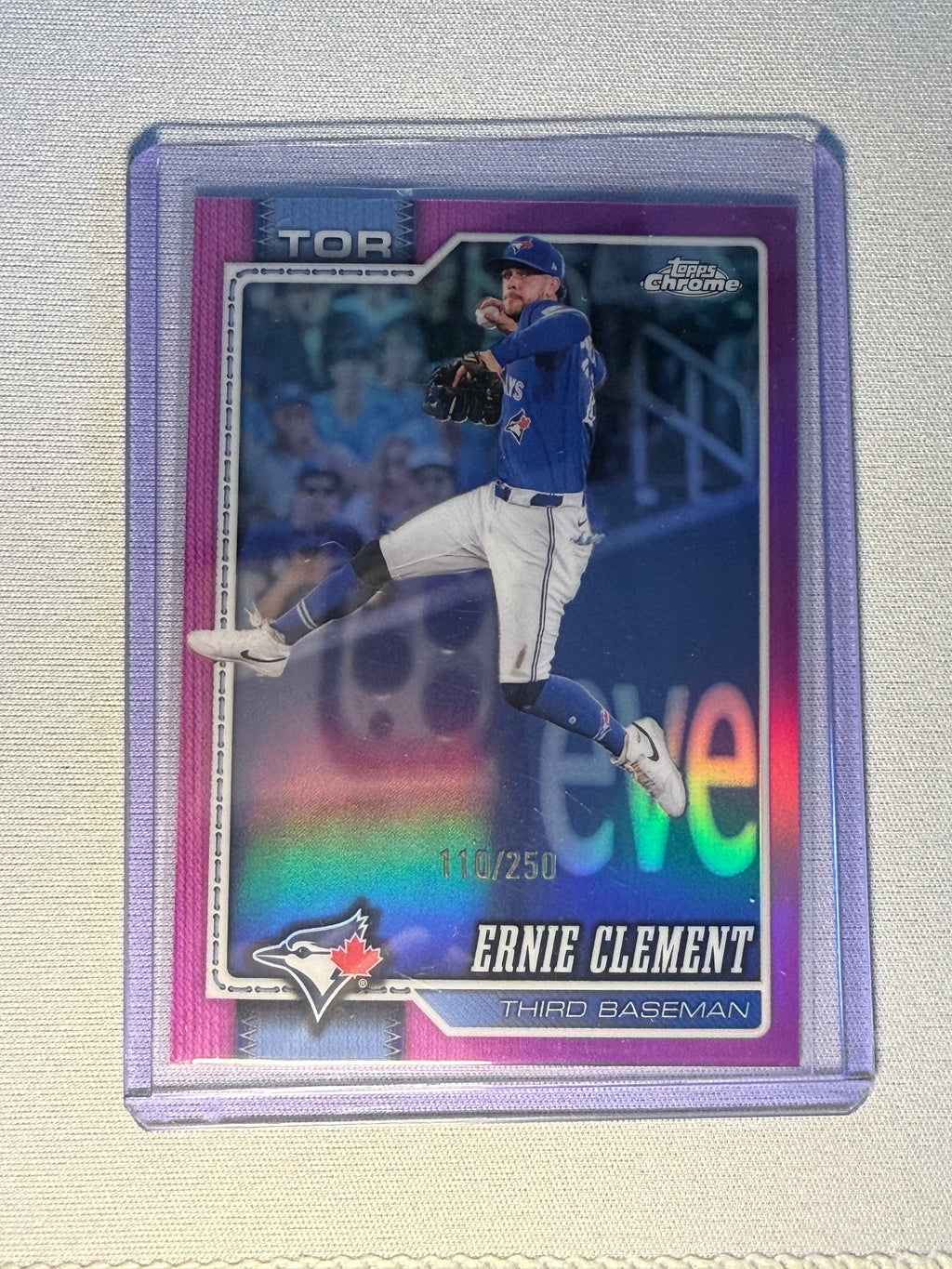 Ernie Clement Topps Chrome Pink Refractor /250