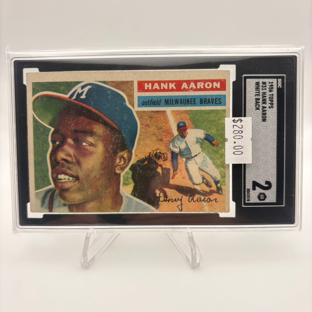 Hank Aaron 1956 Topps #31 White Back SGC 2