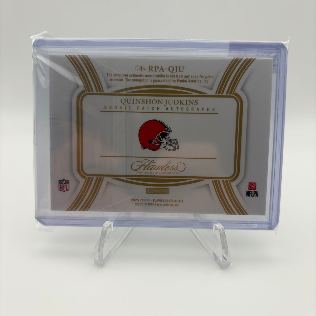 Quinshon Judkins 2026 Panini Flawless Jersey Patch Autograph /10 #RPA-QJU