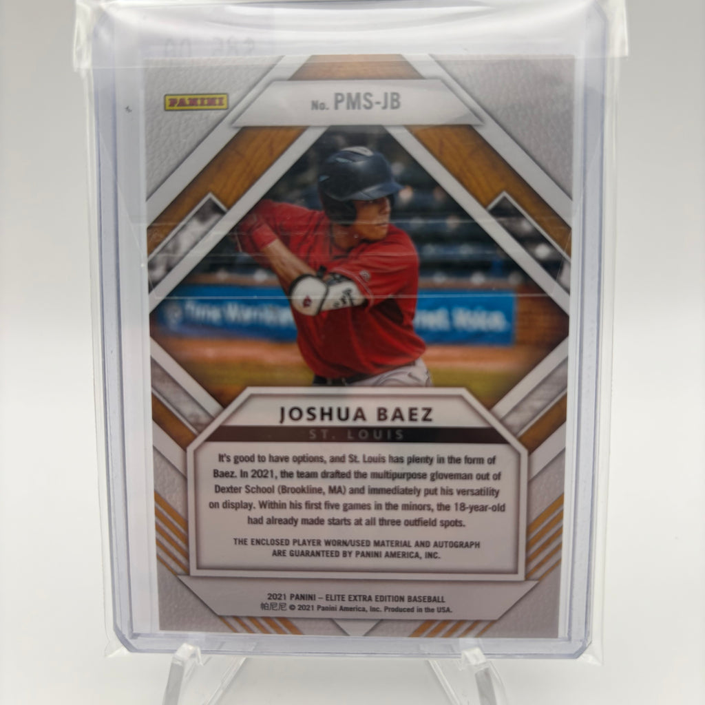 Joshua Baez 2021 Panini Elite Extra Prospect Material Jersey Patch Auto