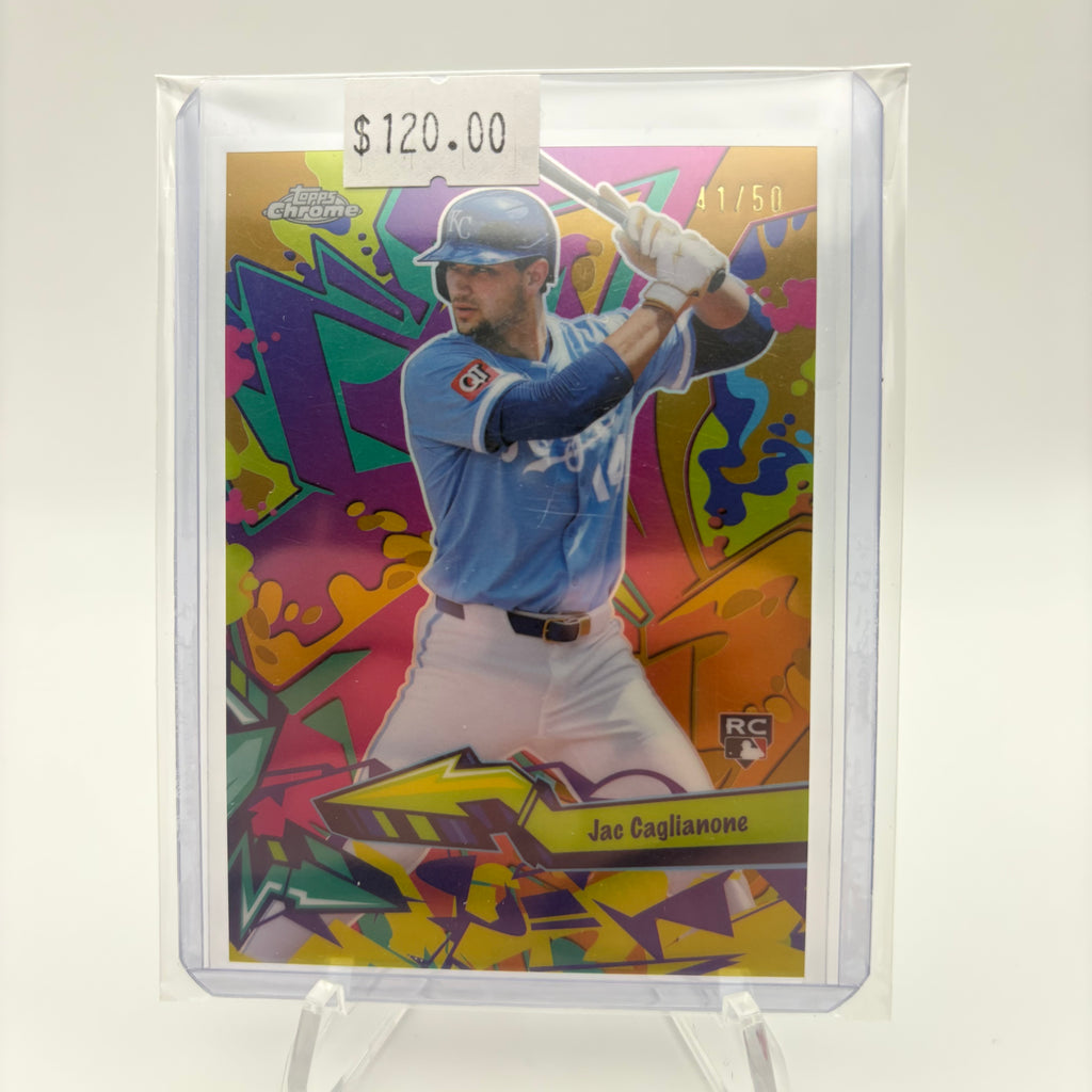 Jac Caglianone 2026 Topps Chrome Rookie Card /50