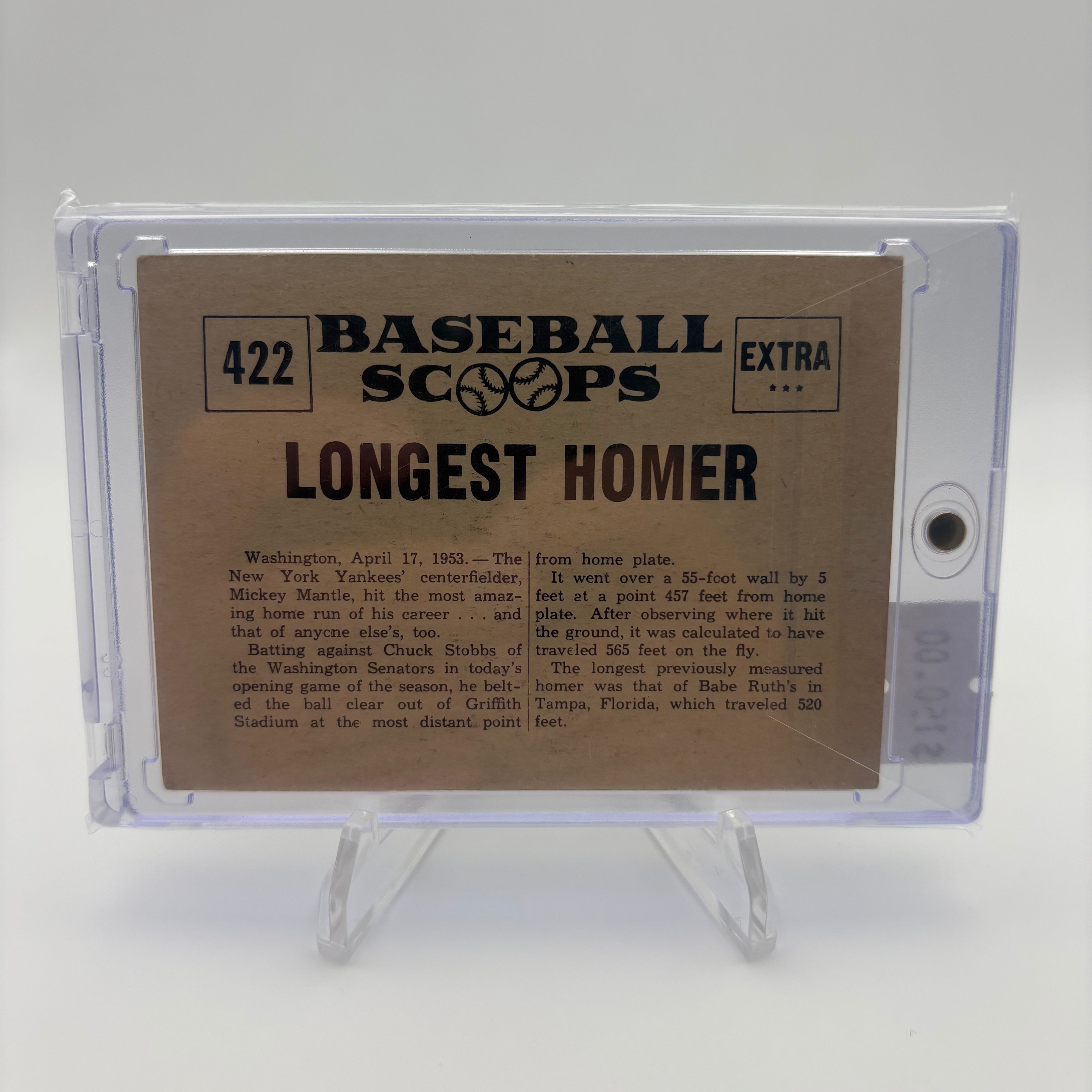 Mickey Mantle Baseball Scoops 422