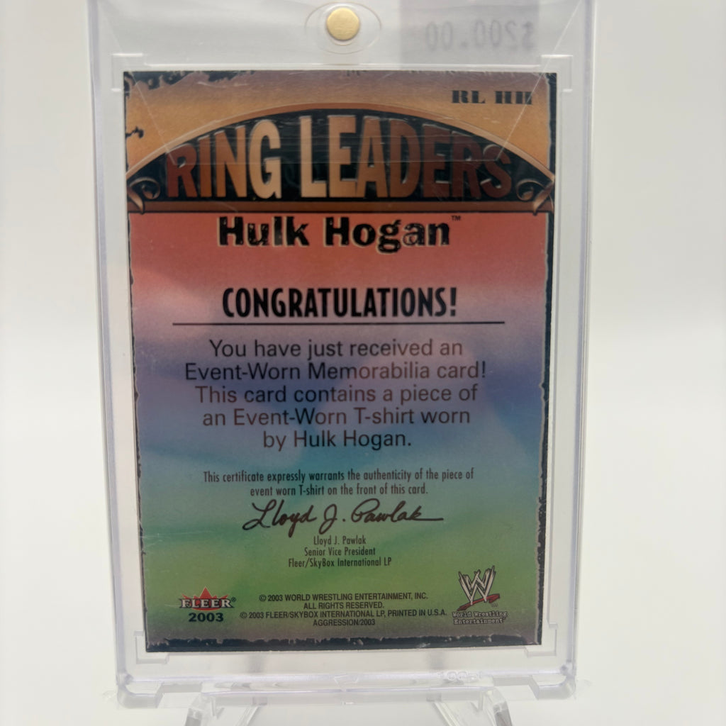 Hulk Hogan Fleer 2003 Ring Leaders Event Worn Shirt Card