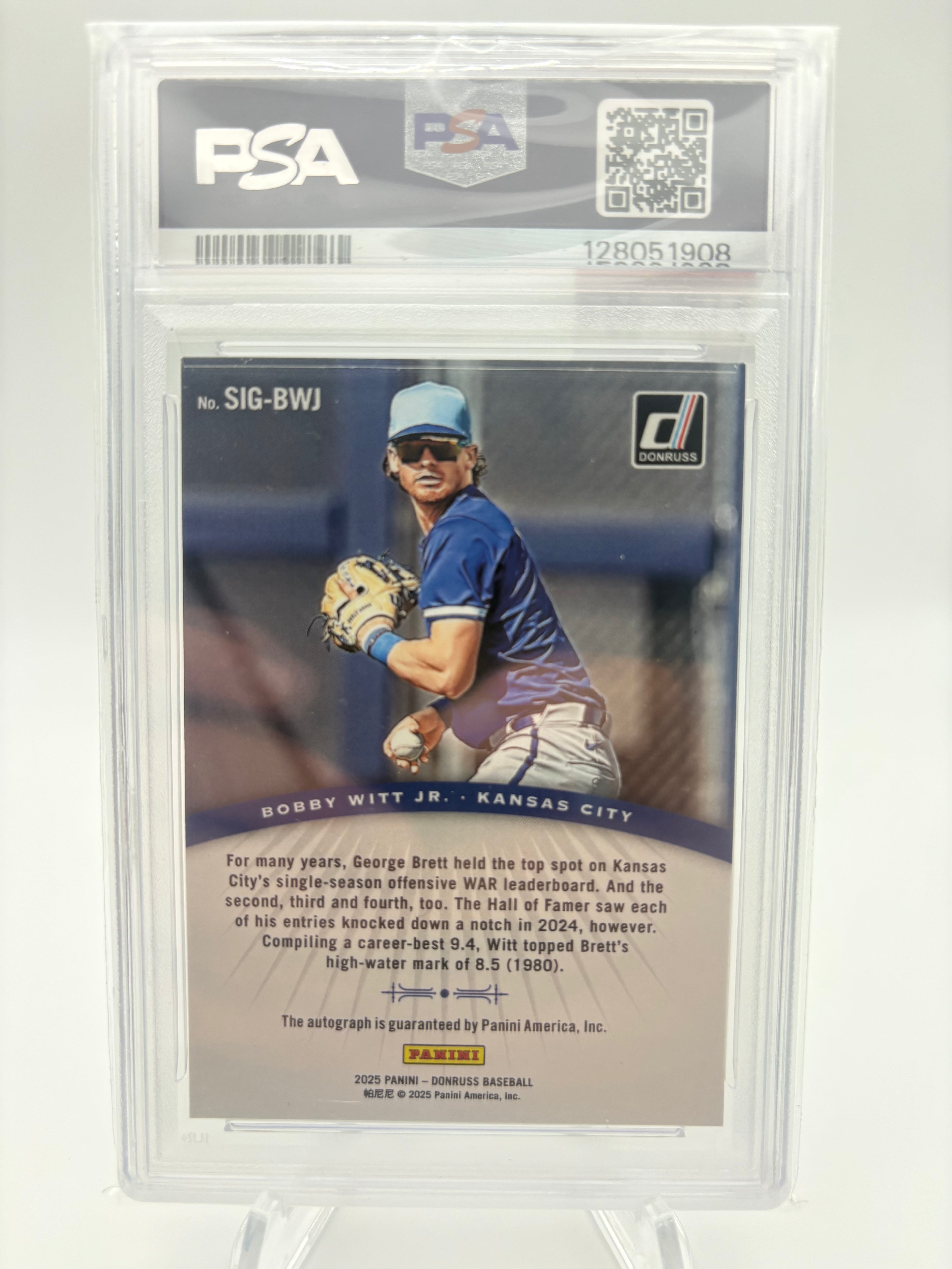 Bobby Witt Jr. 2025 Donruss 1997 Donruss Sig Series PSA 9