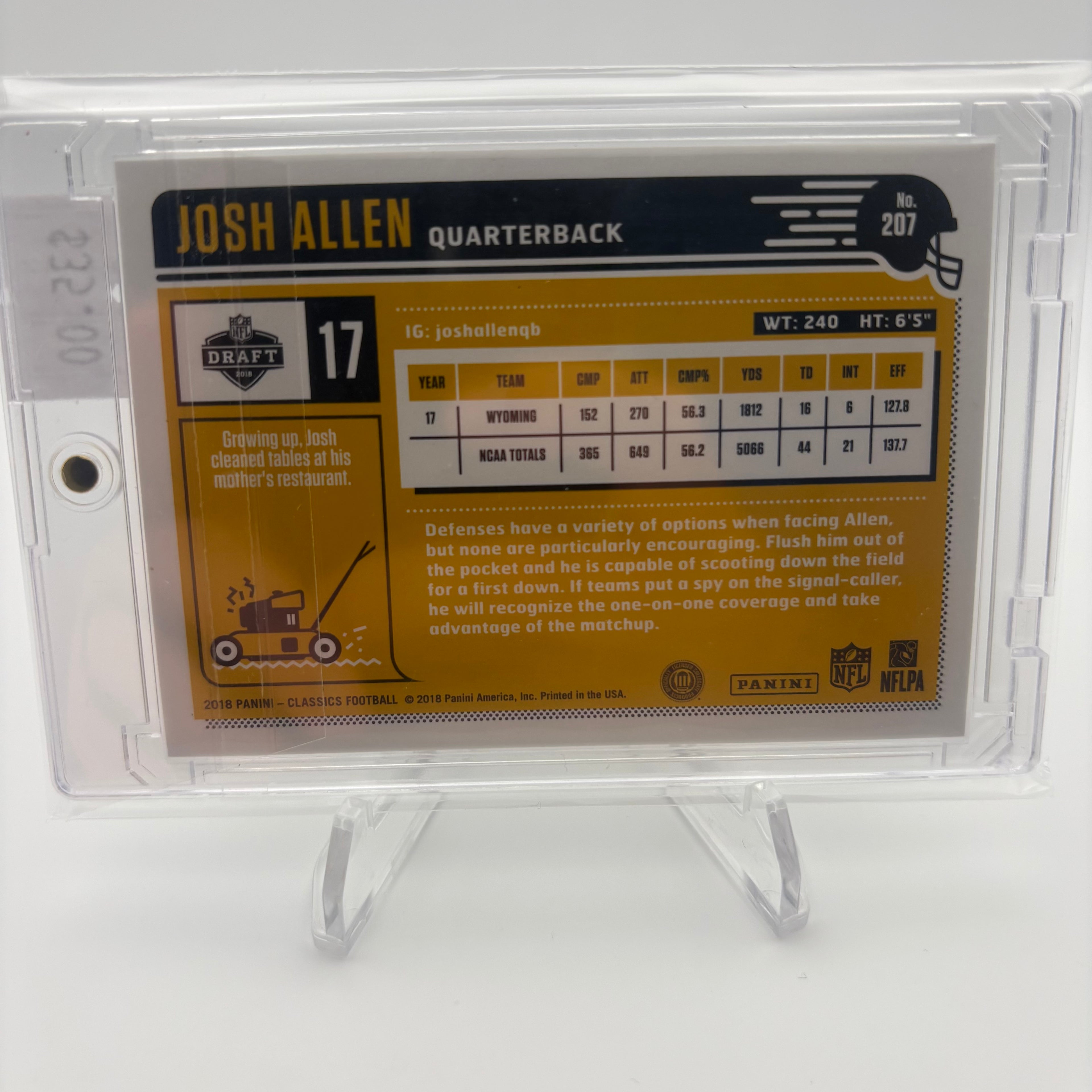 Josh Allen 2018 Panini Classics Rookie