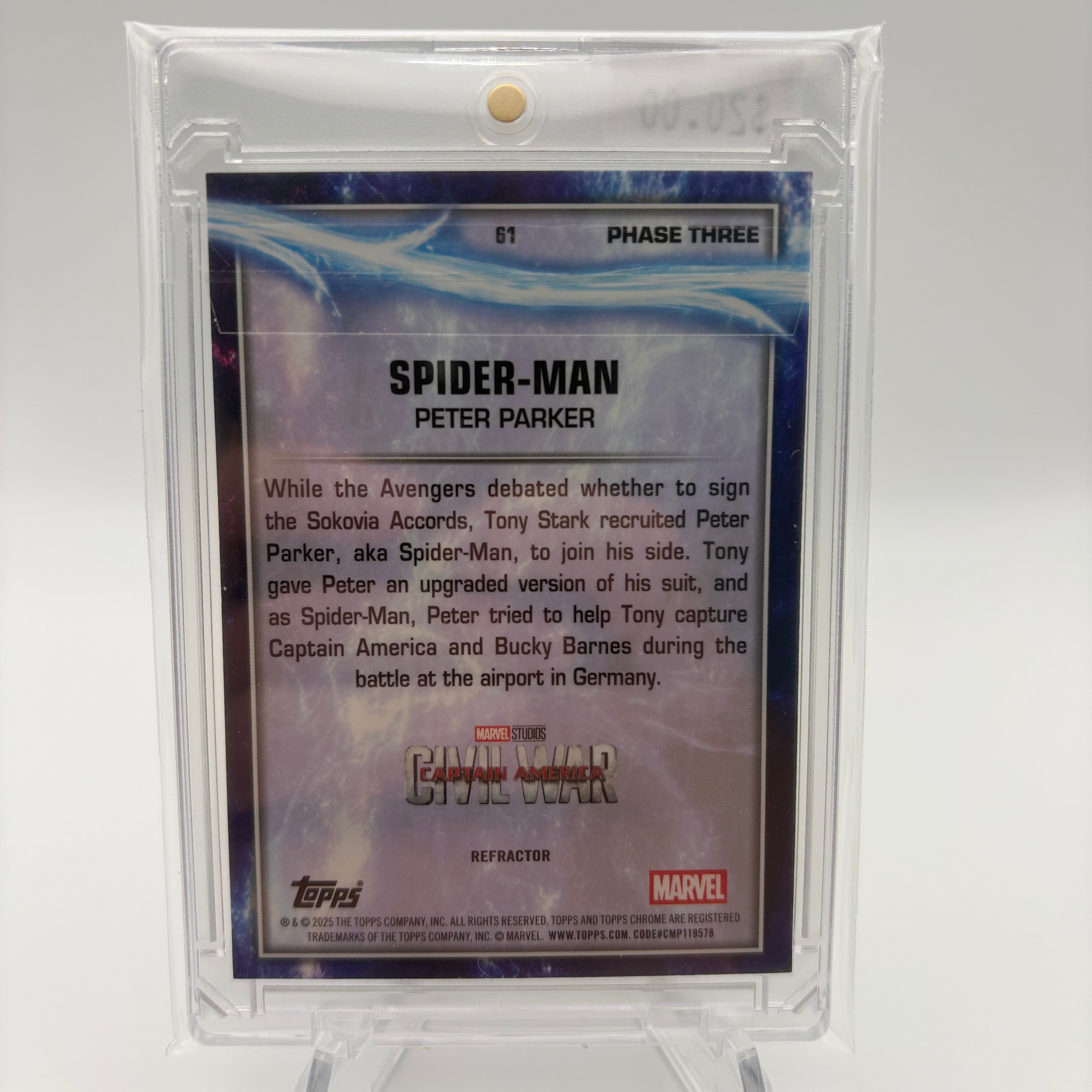 Spider-Man Peter Parker Topps Chrome Refractor