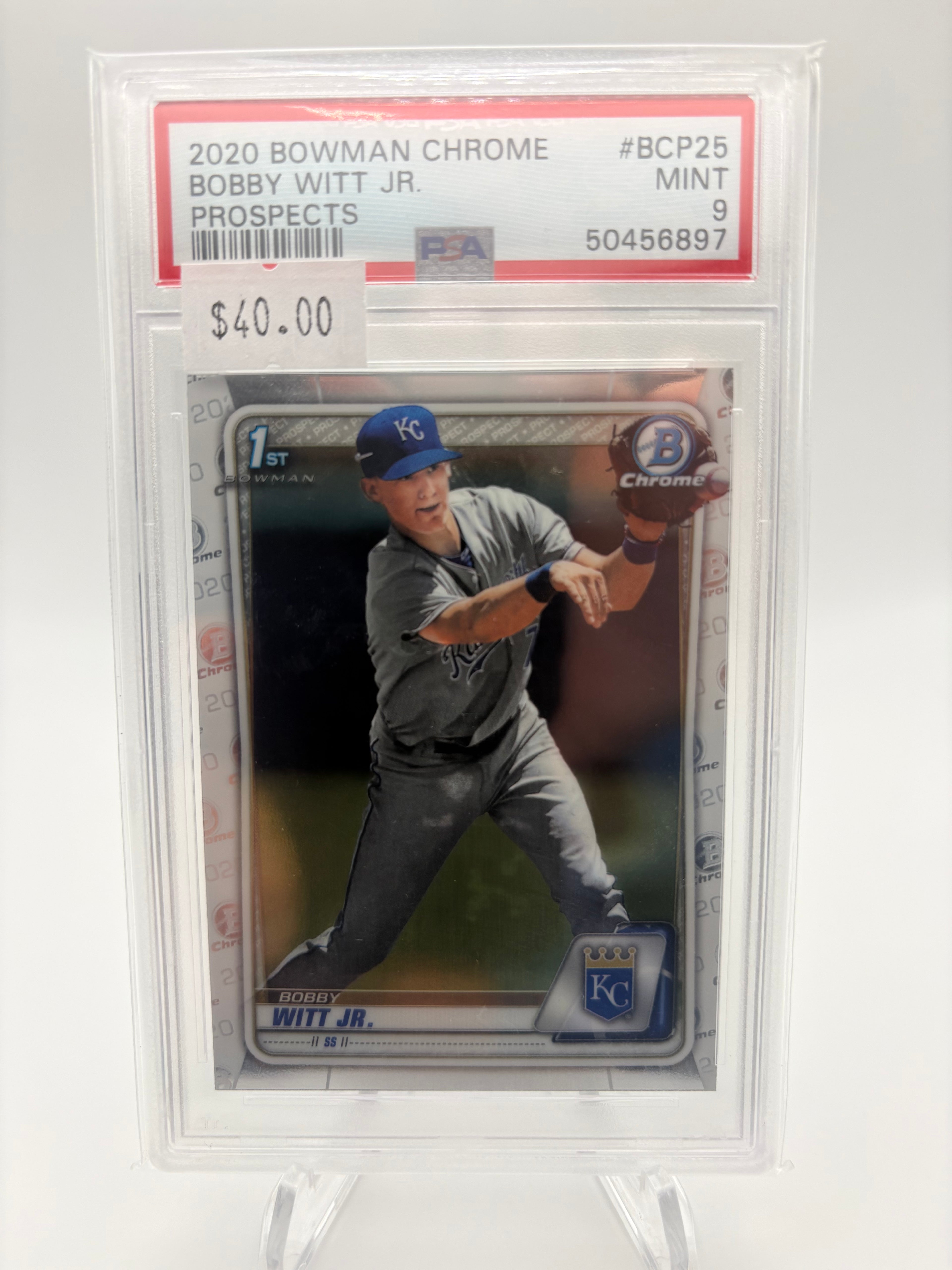Bobby Witt Jr. 2020 Bowman Chrome Prospects PSA 9