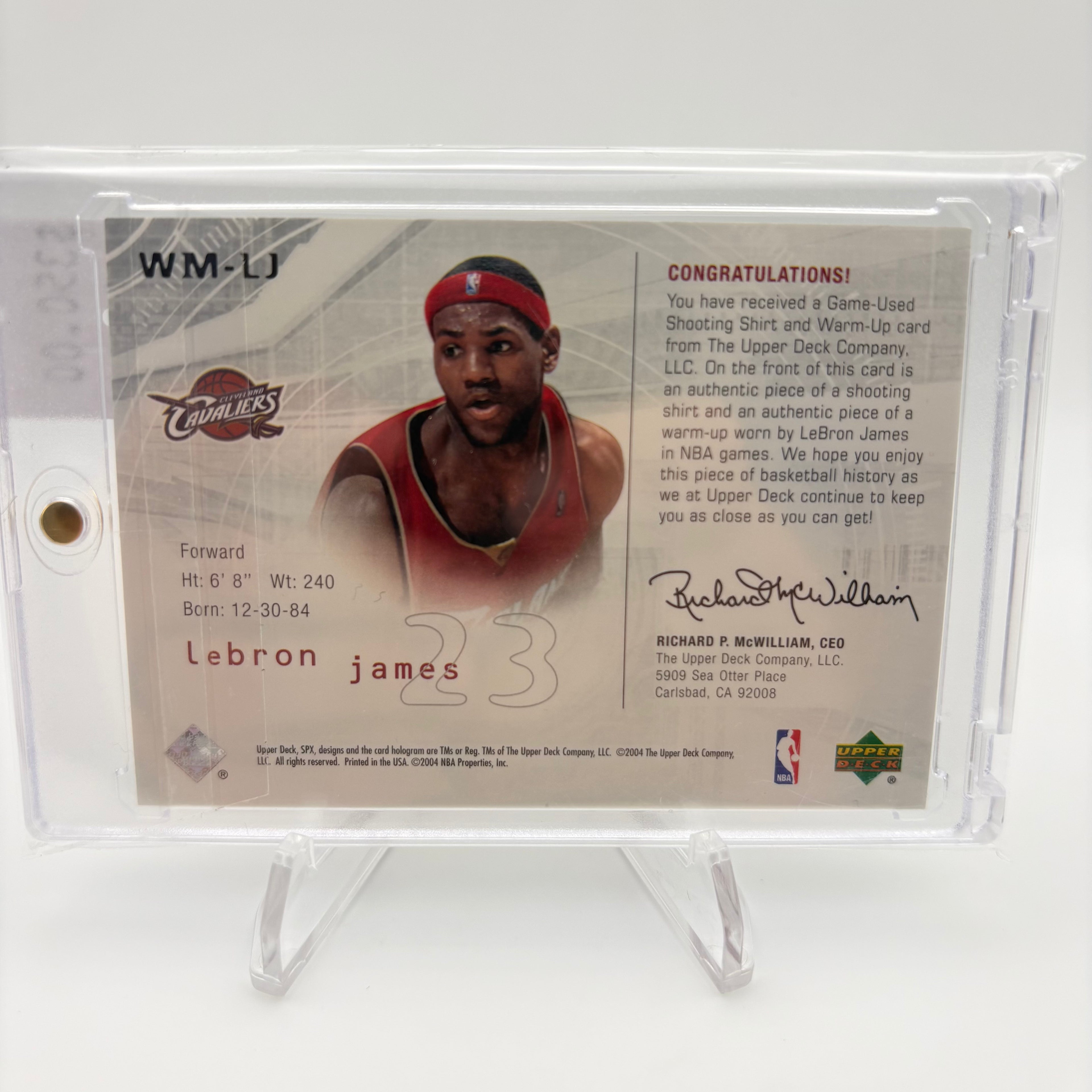 LeBron James 2004 Upper Deck Winners Materials Jersey Card