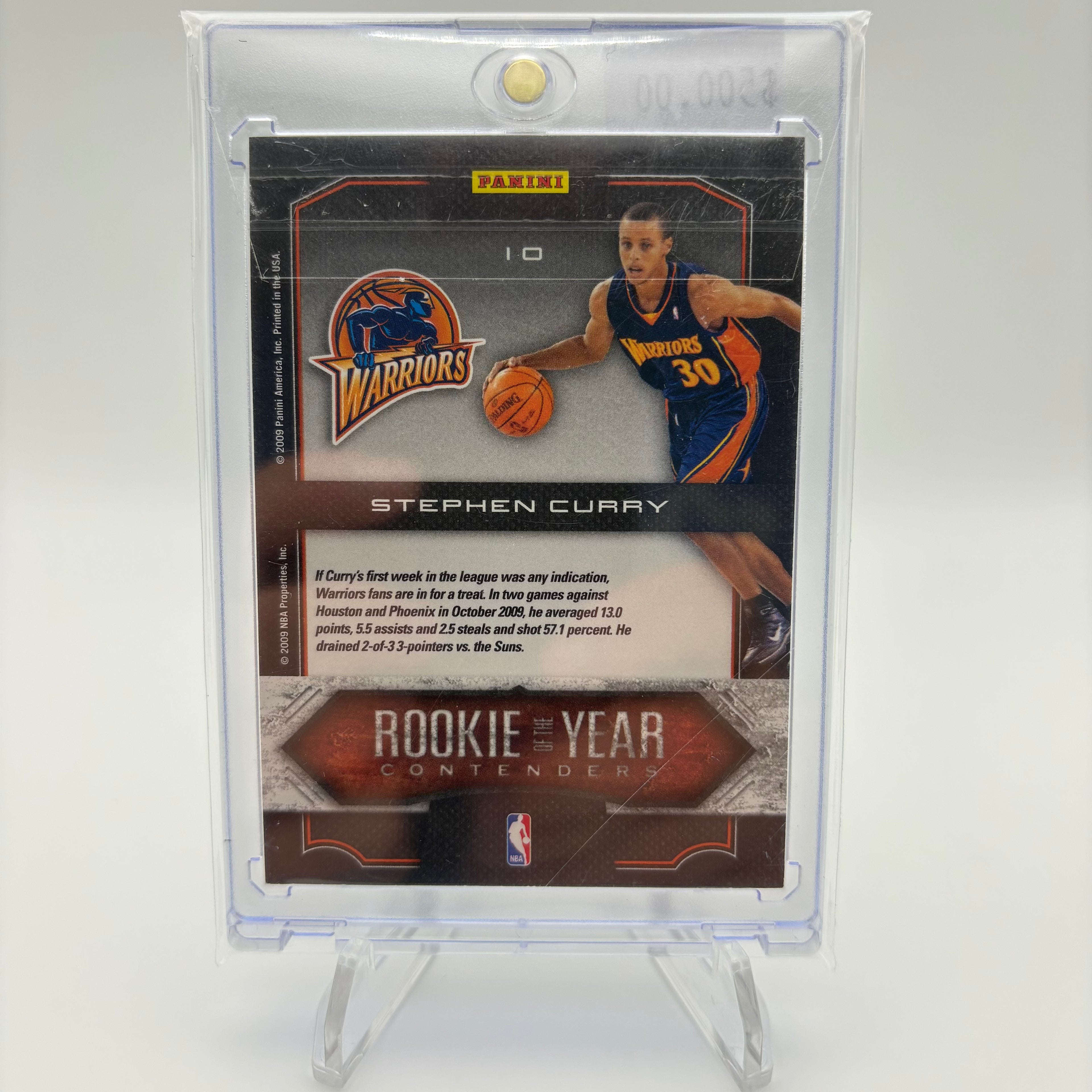 Steph Curry Rookie of the Year Contenders 2009 Panini