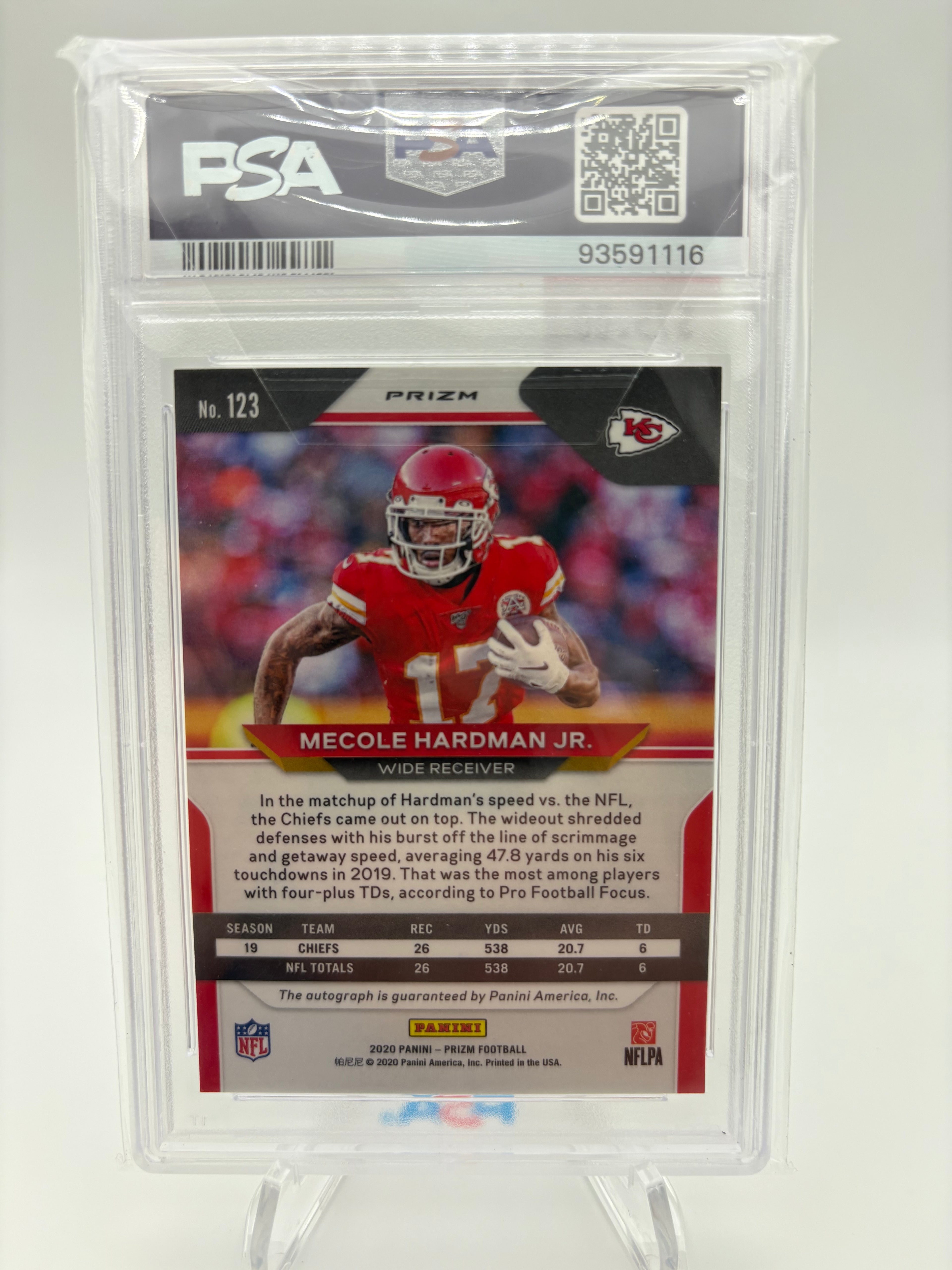 Mecole Hardman Jr. 2020 Prizm Silver Autograph PSA 10