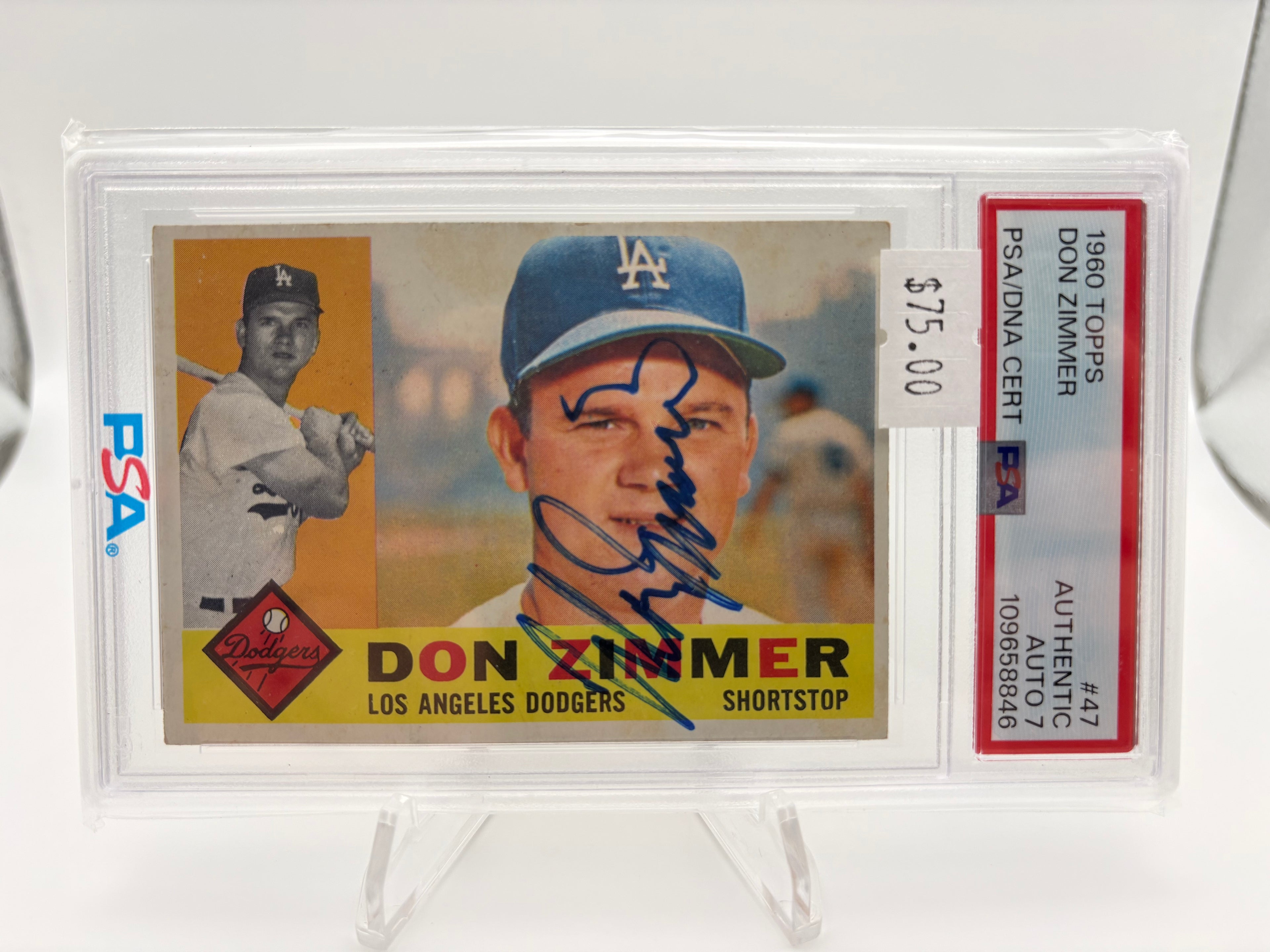 Don Zimmer 1960 Topps PSA Authentic Auto 7
