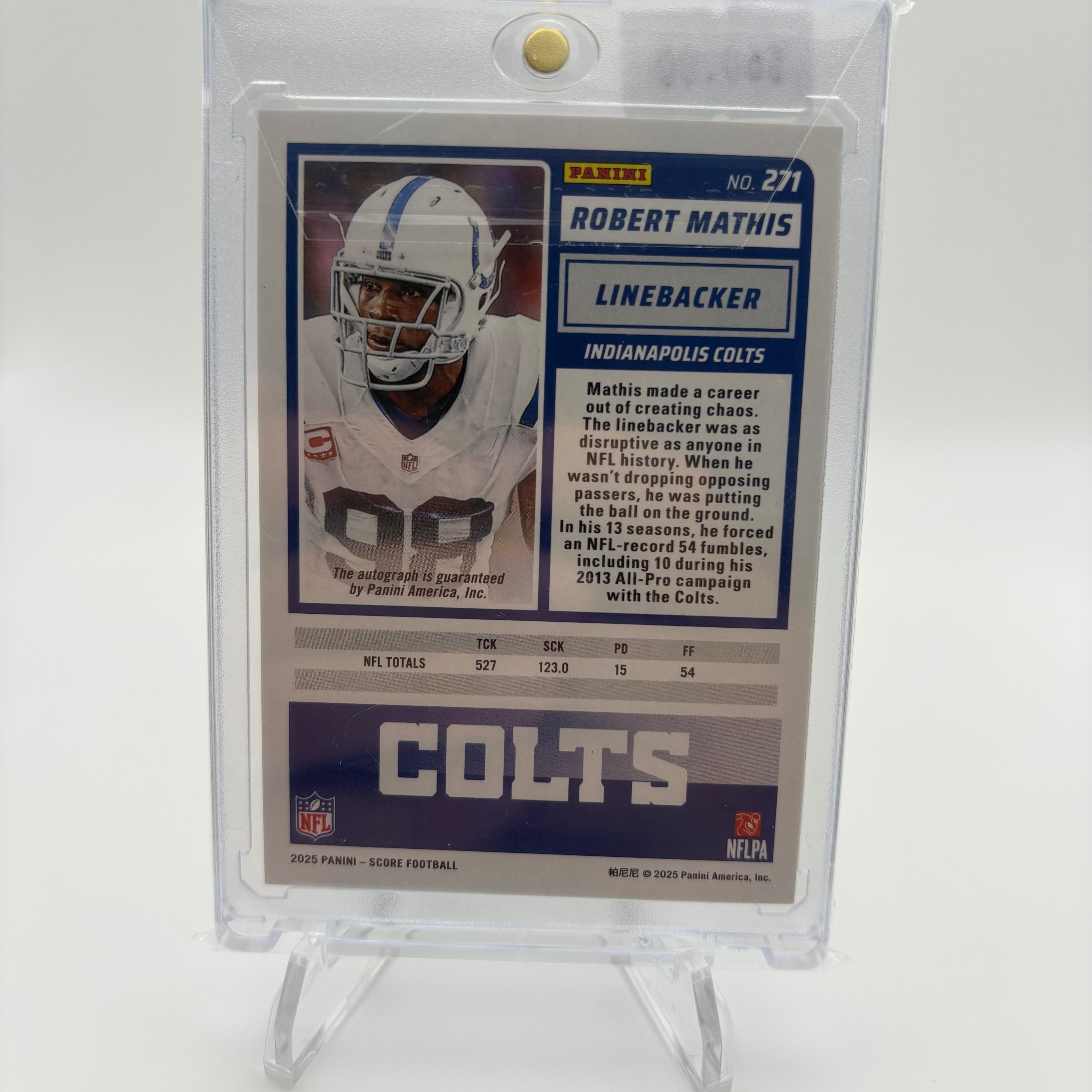 Robert Mathis 2025 Panini Score Auto /6