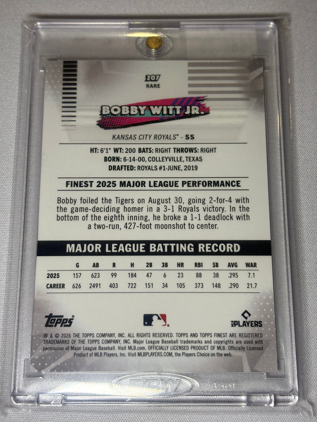 Bobby Witt Jr. 2026 Topps Finest /25