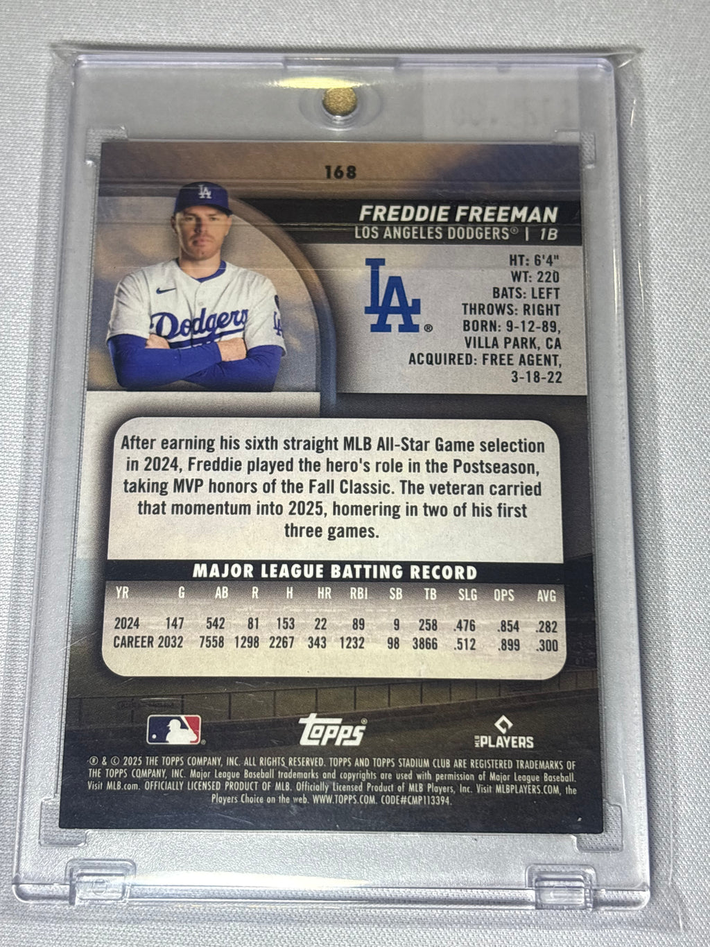Freddie Freeman 2025 Topps Stadium Series /25