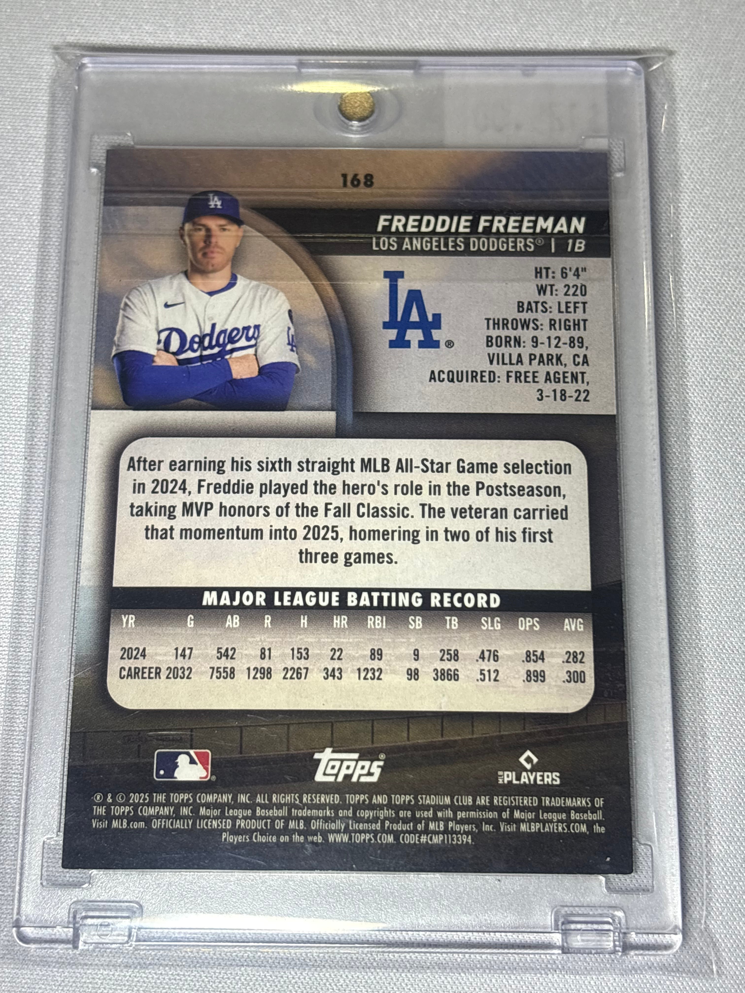 Freddie Freeman 2025 Topps Stadium Series /25