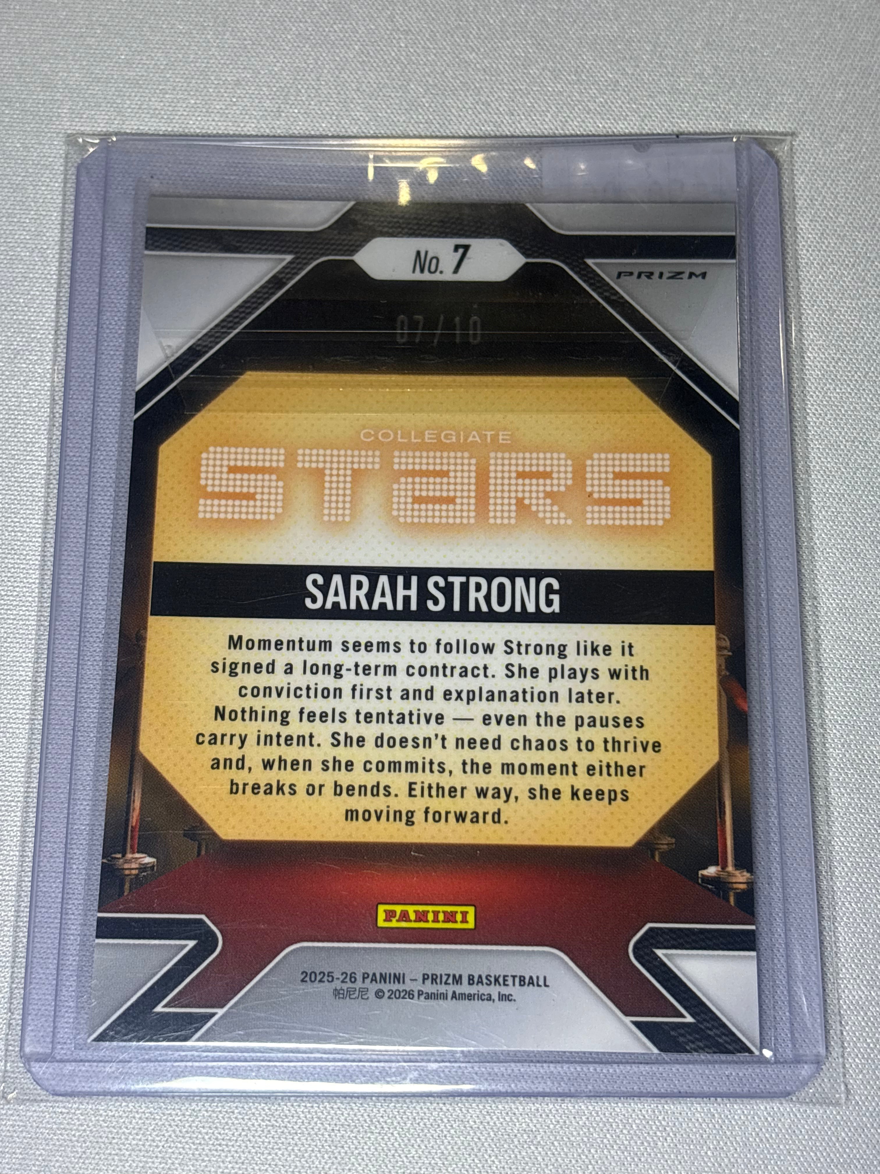 Sarah Strong 2025 Panini Prizm NIL Collegiate Stars /10