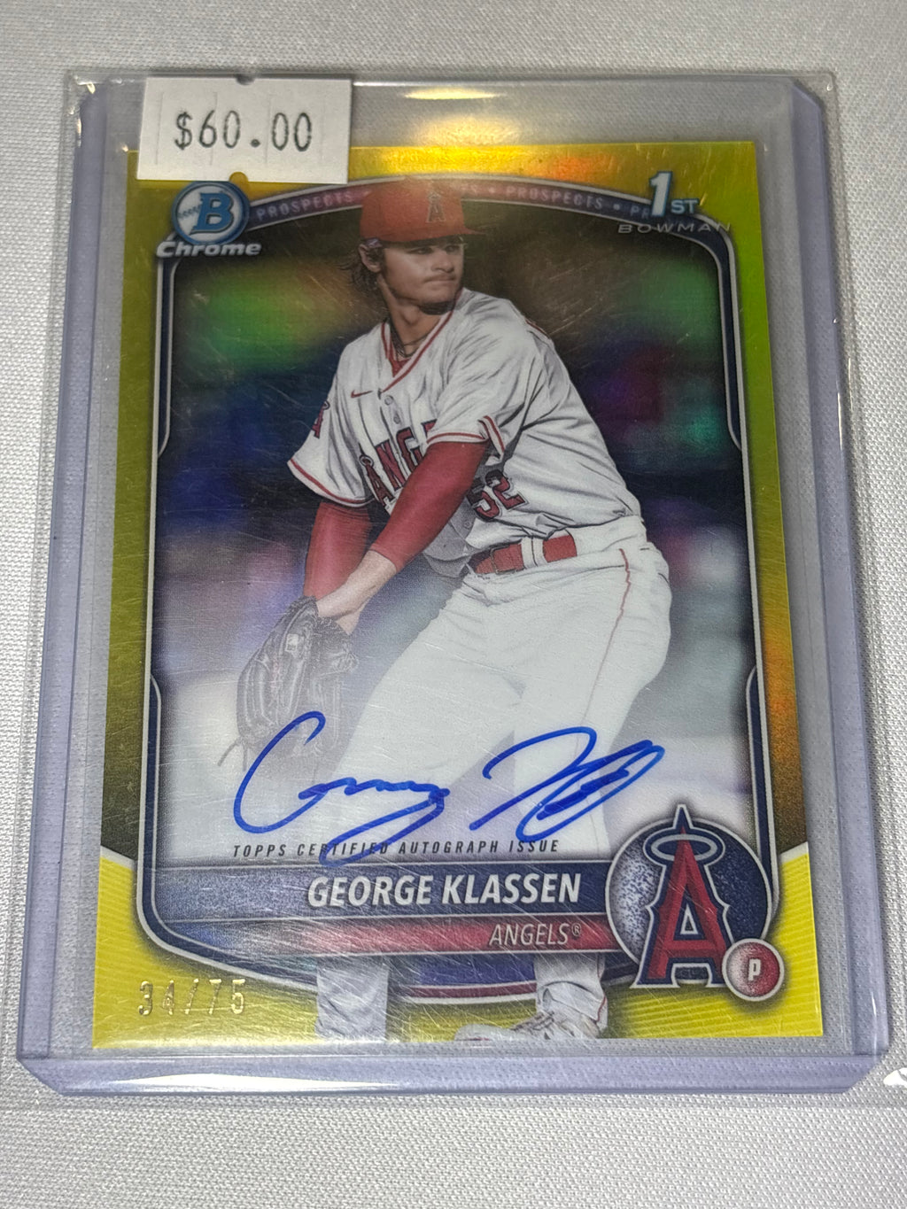 George Klassen 2025 1st Bowman Chrome Autographed Card /75