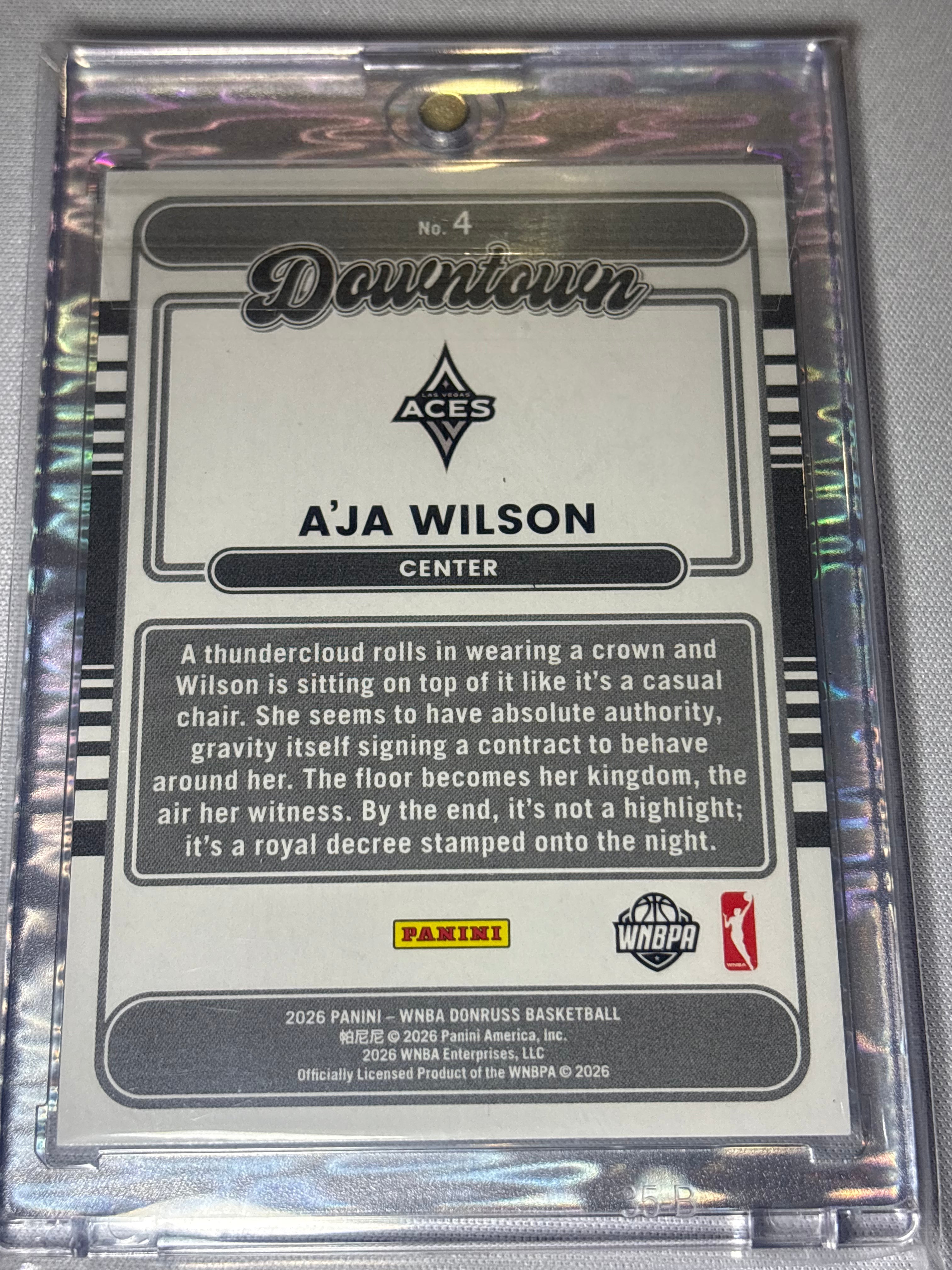 A'ja Wilson 2026 Panini Donruss Downtown