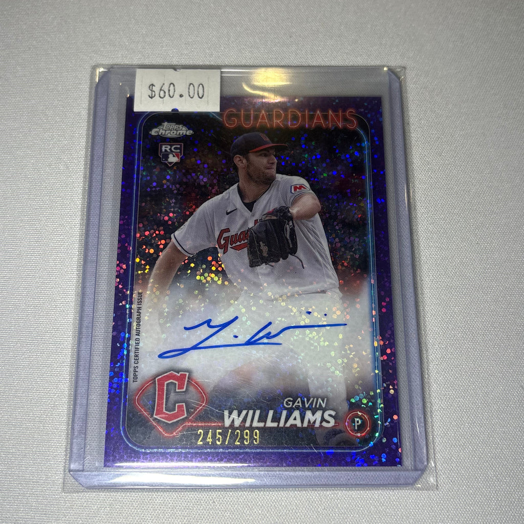 Gavin Williams 2024 Topps Chrome Autographed Card /299