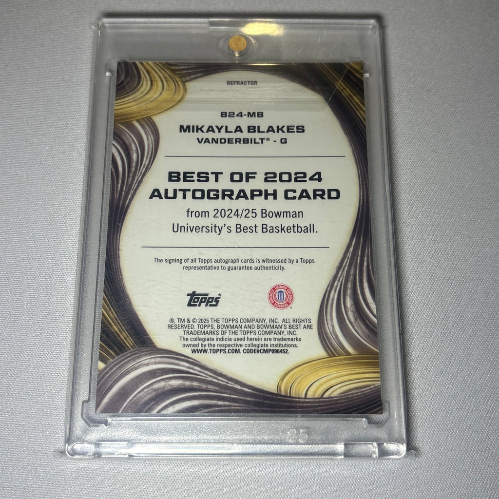 Mikayla Blakes 2024 Bowman U Best Autographed Card