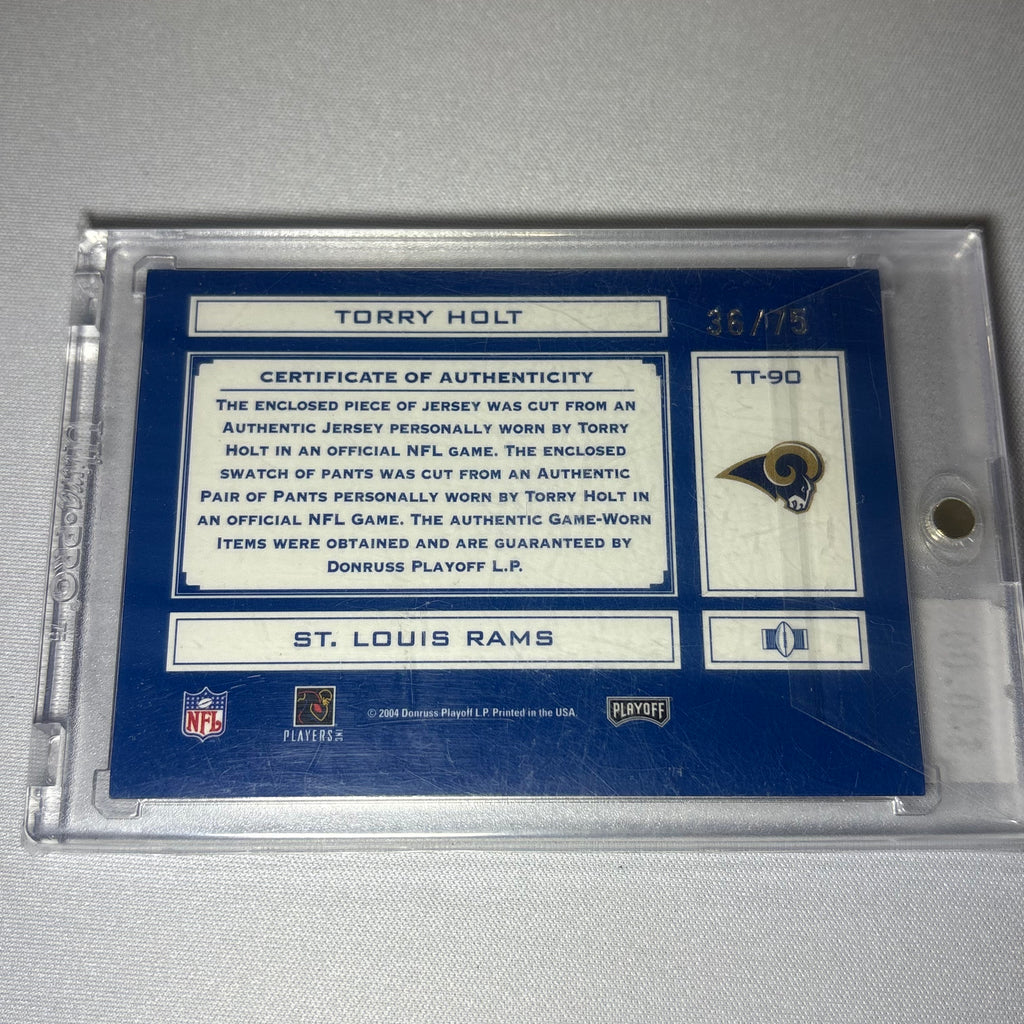 Torry Holt Donruss Tools of the Trade Jersey Patch Auto /75