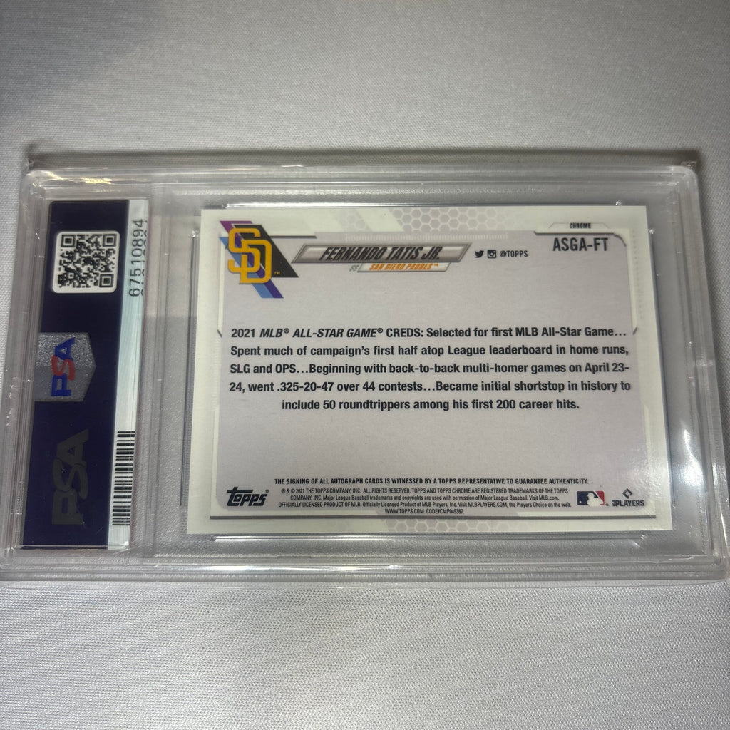 Fernando Tatis Jr. 2021 Topps Chrome Update All-Star Game Auto PSA 9