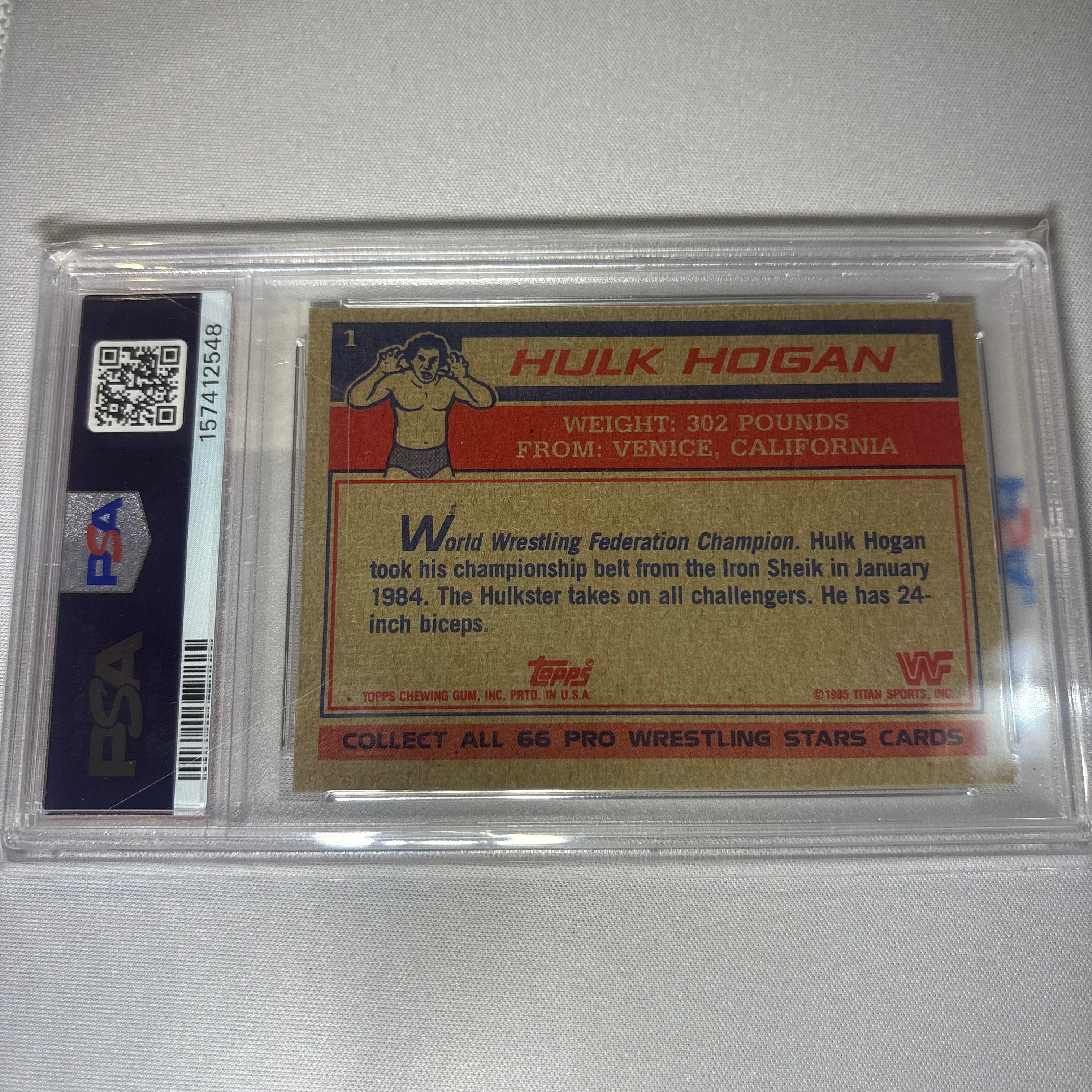 Hulk Hogan 1986 Topps WWF PSA 8
